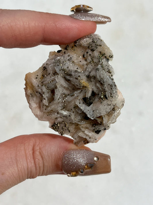 Pink Barite with Marcasite Specimen #1