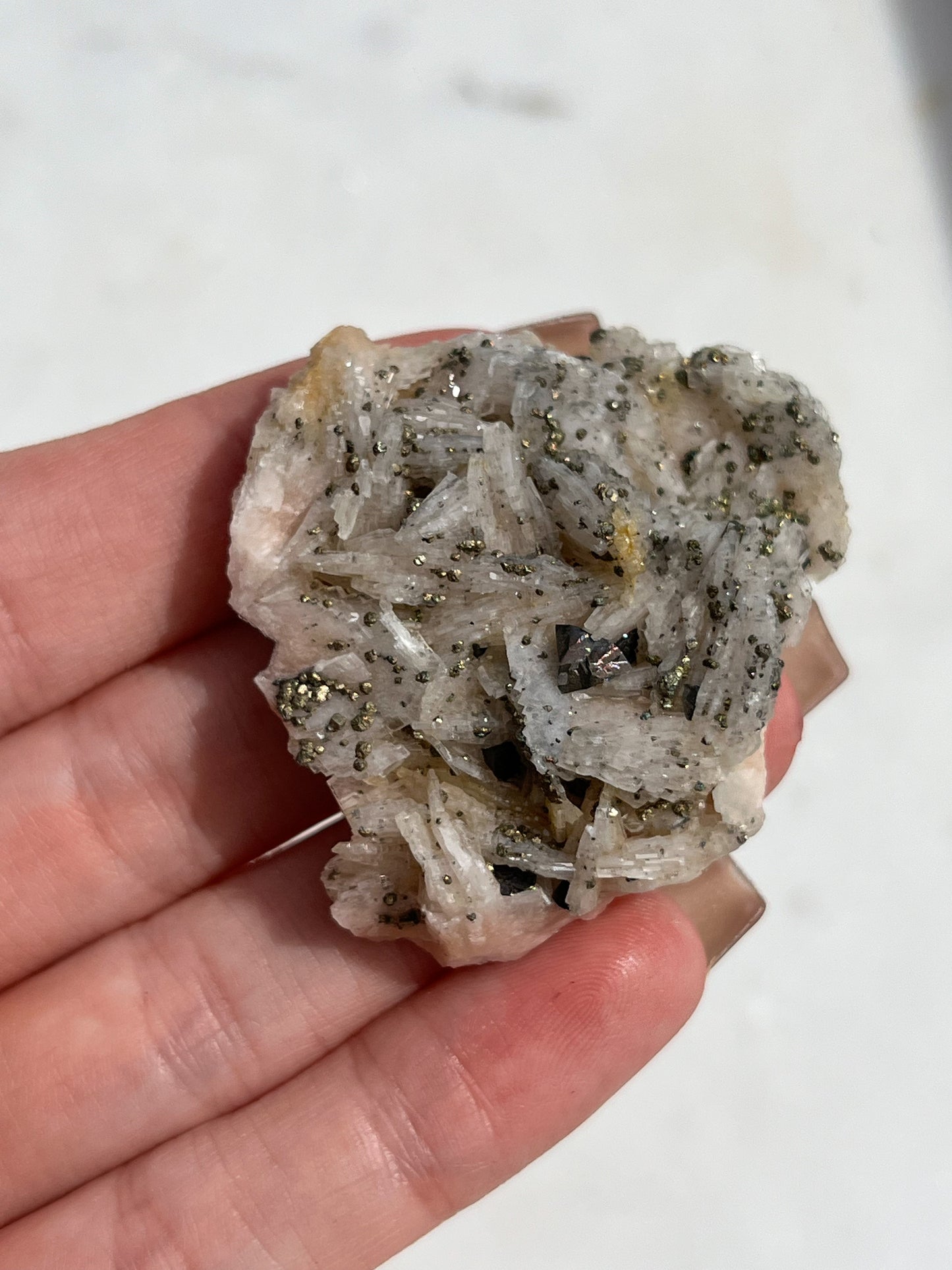 Pink Barite with Marcasite Specimen #1