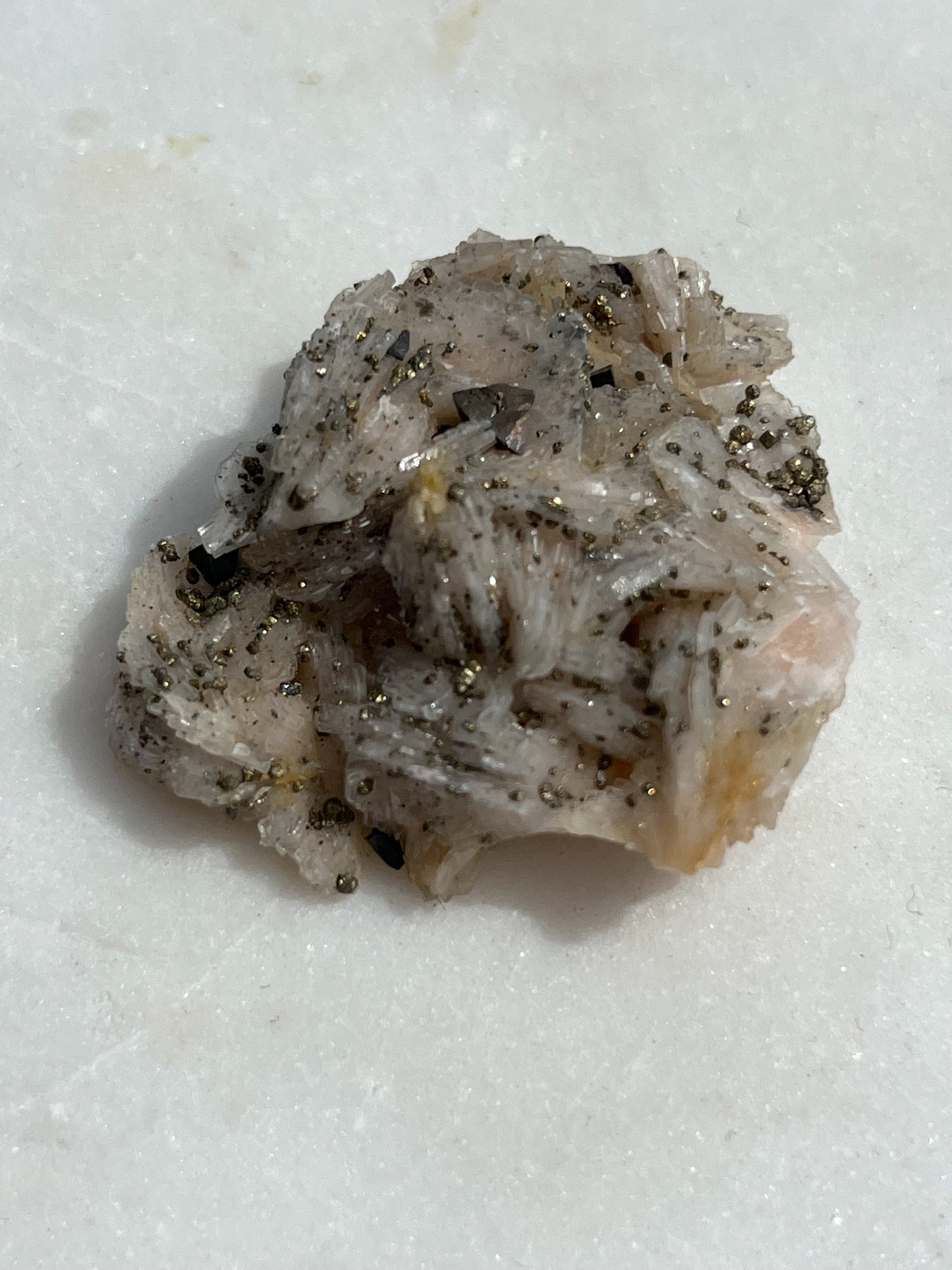 Pink Barite with Marcasite Specimen #1