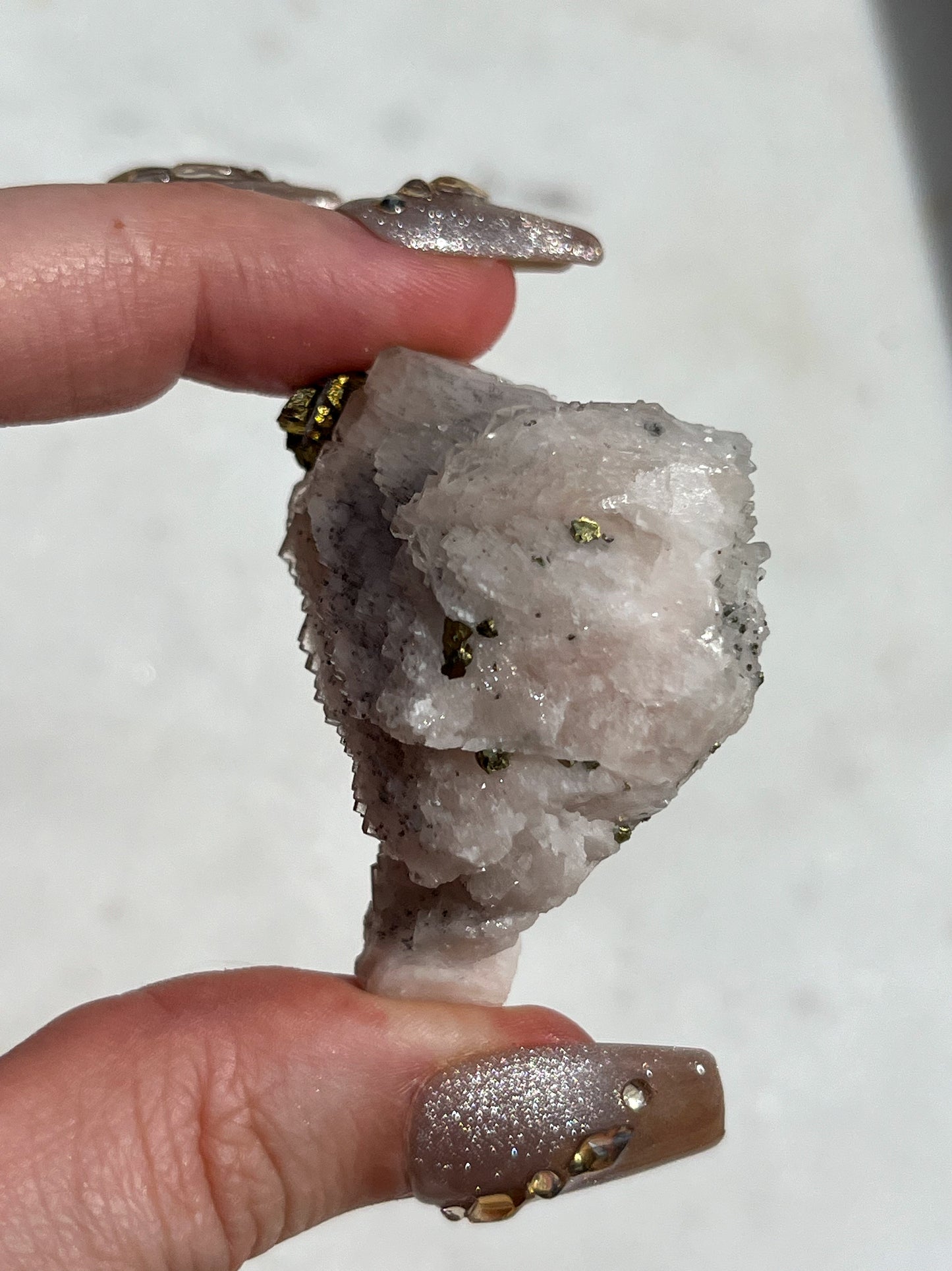 Pink Barite with Marcasite Specimen #4