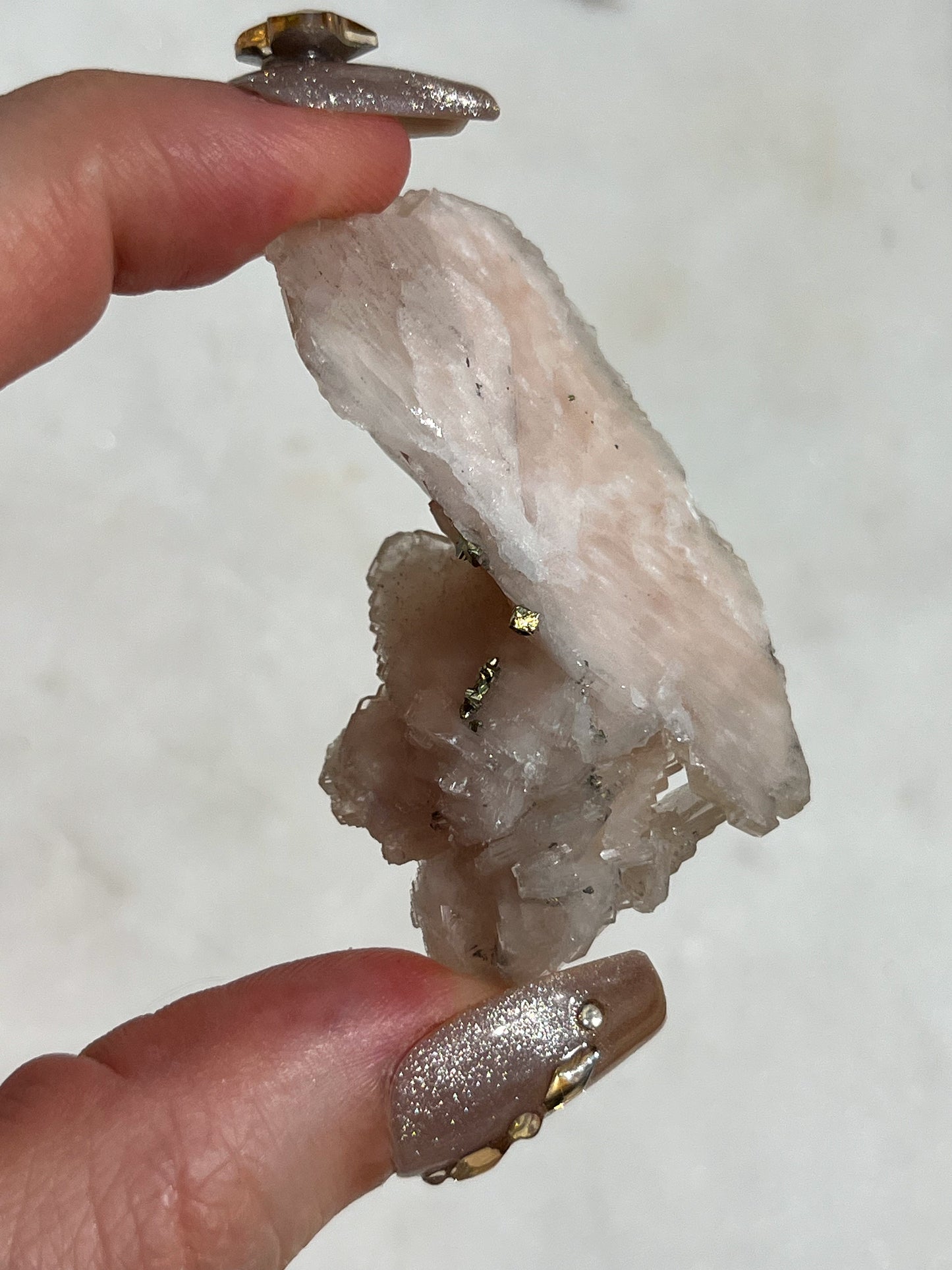 Pink Barite with Marcasite Specimen #5