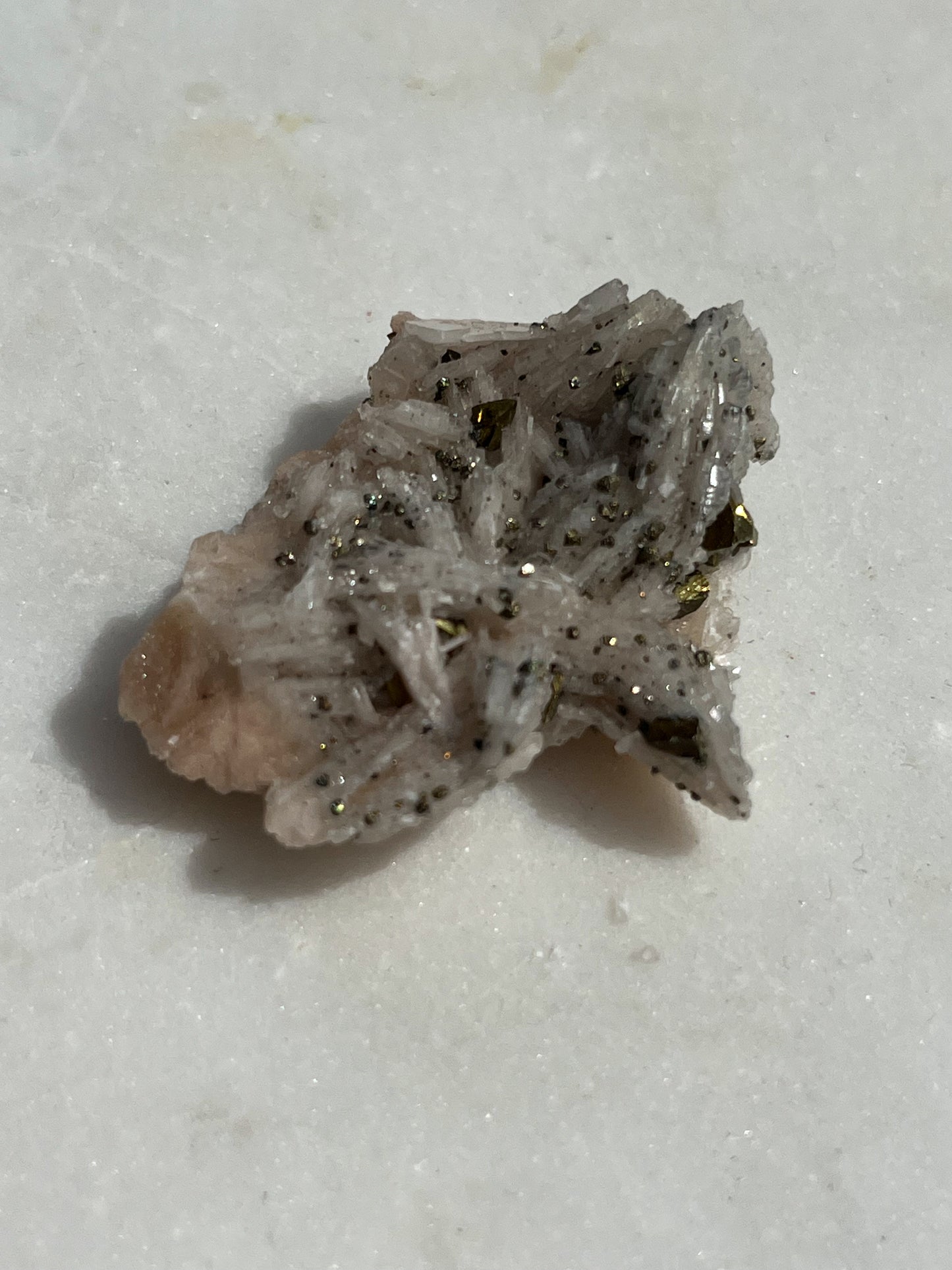 Pink Barite with Marcasite Specimen #7