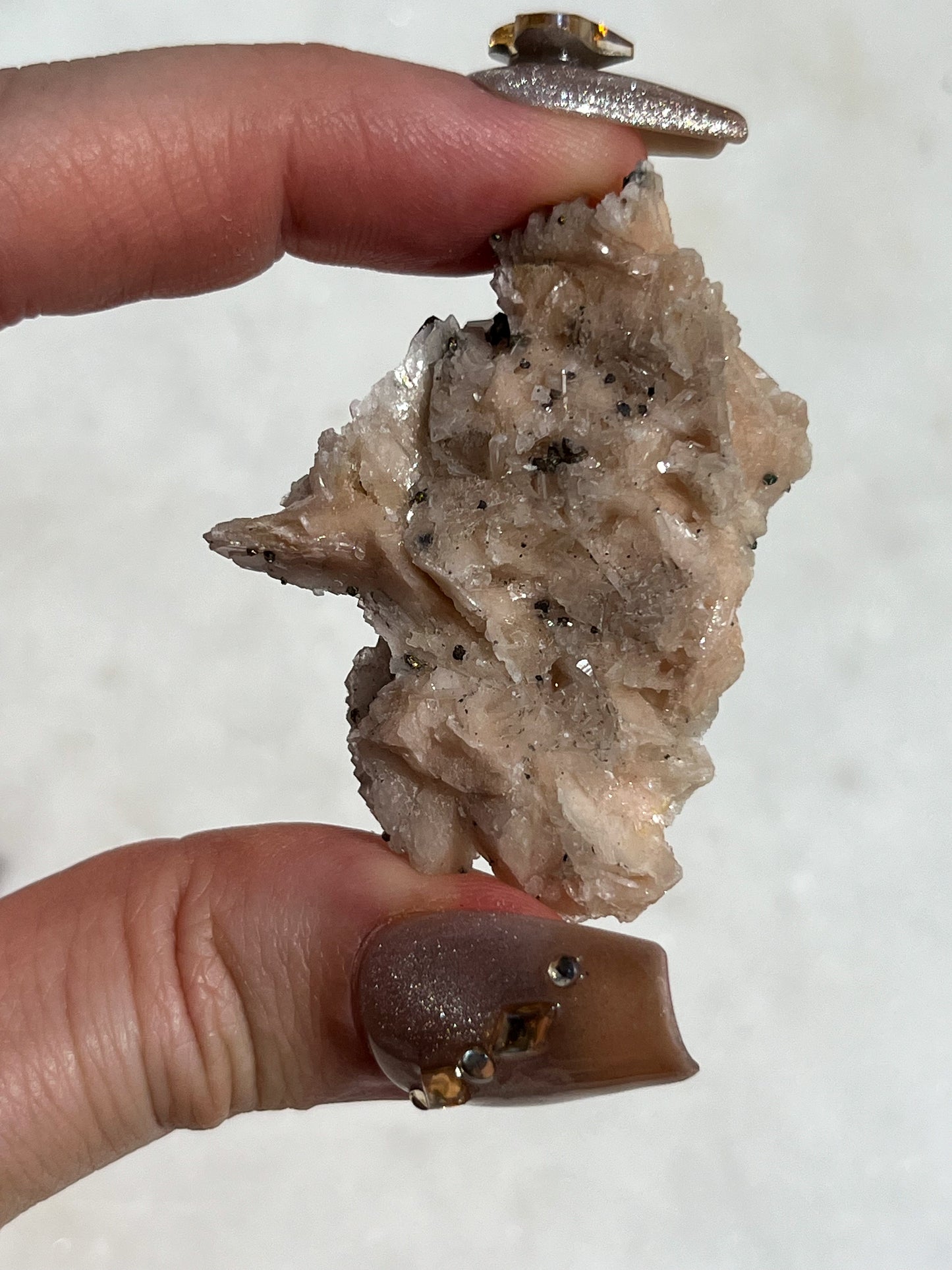 Pink Barite with Marcasite Specimen #7