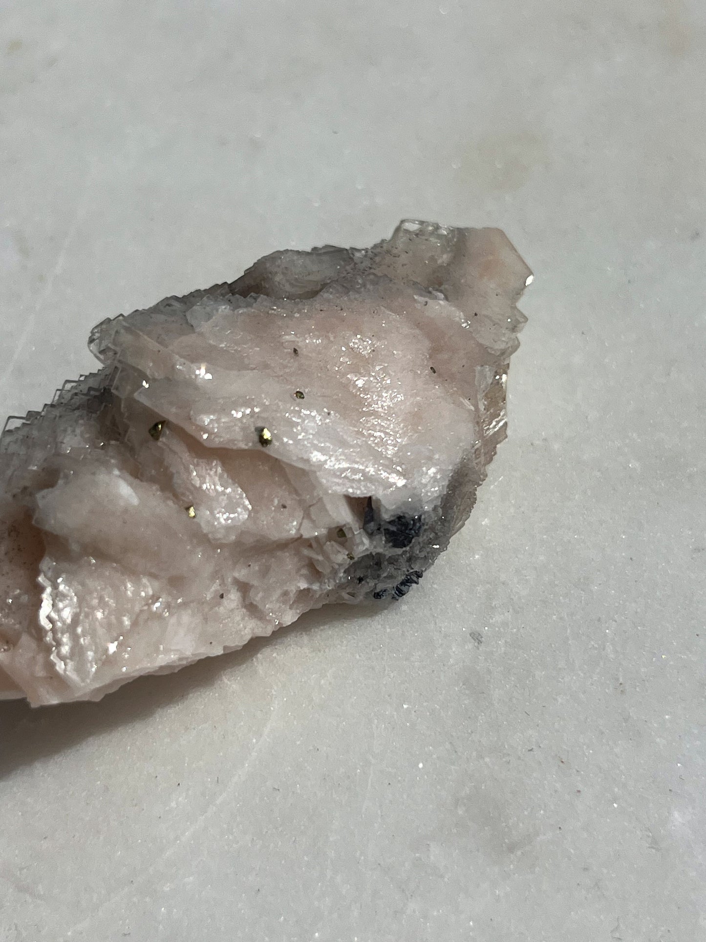 Pink Barite with Marcasite Specimen #8