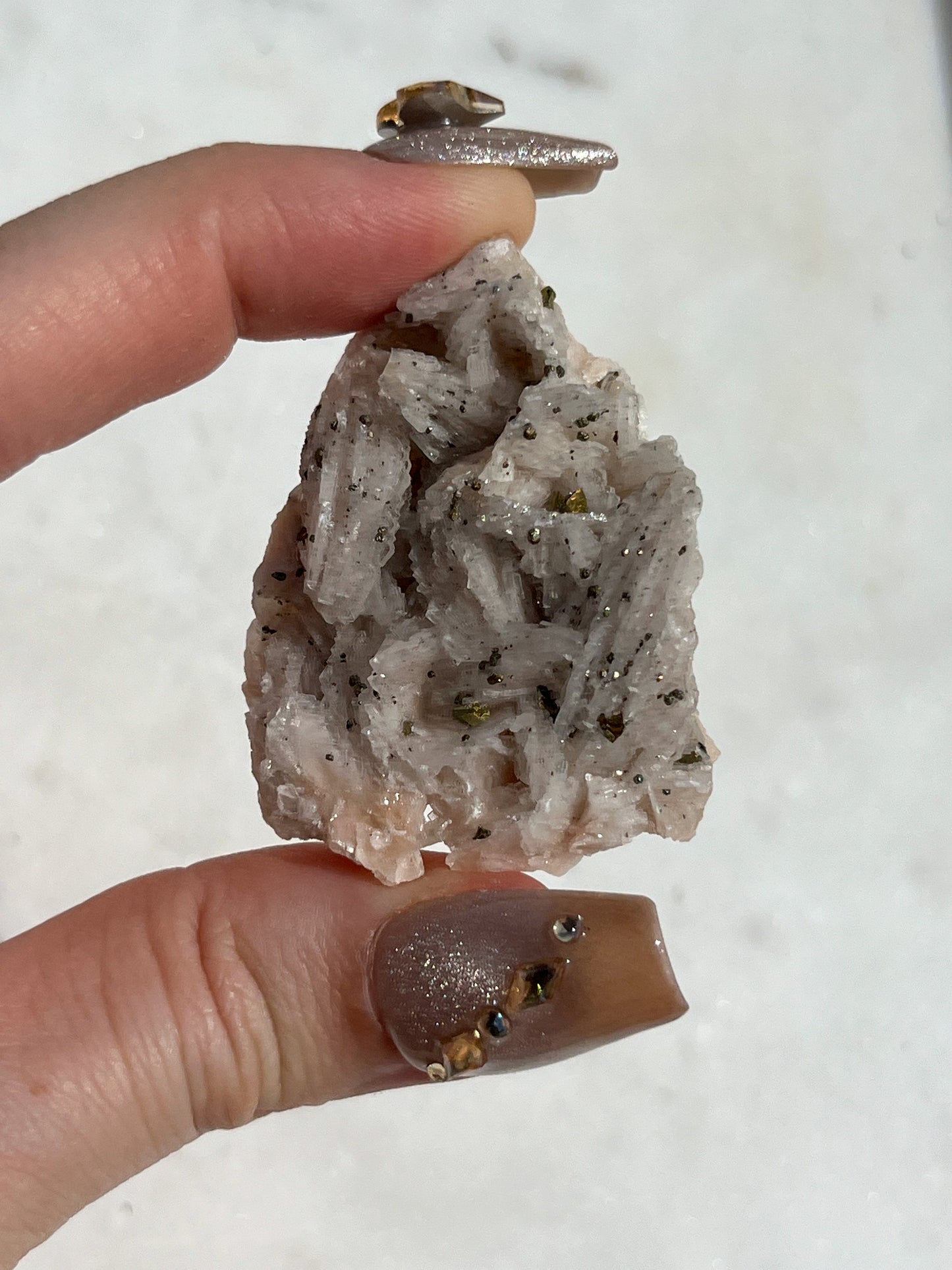 Pink Barite with Marcasite Specimen #12