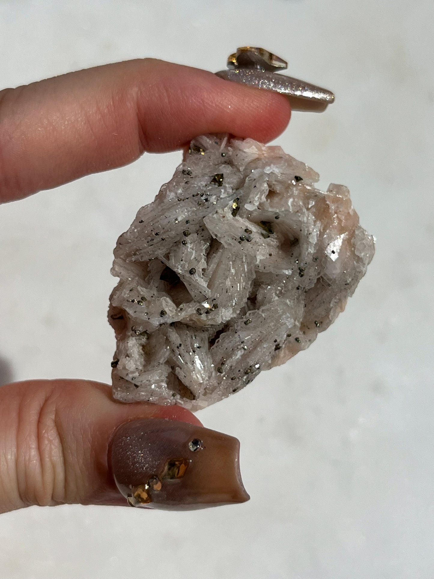 Pink Barite with Marcasite Specimen #12