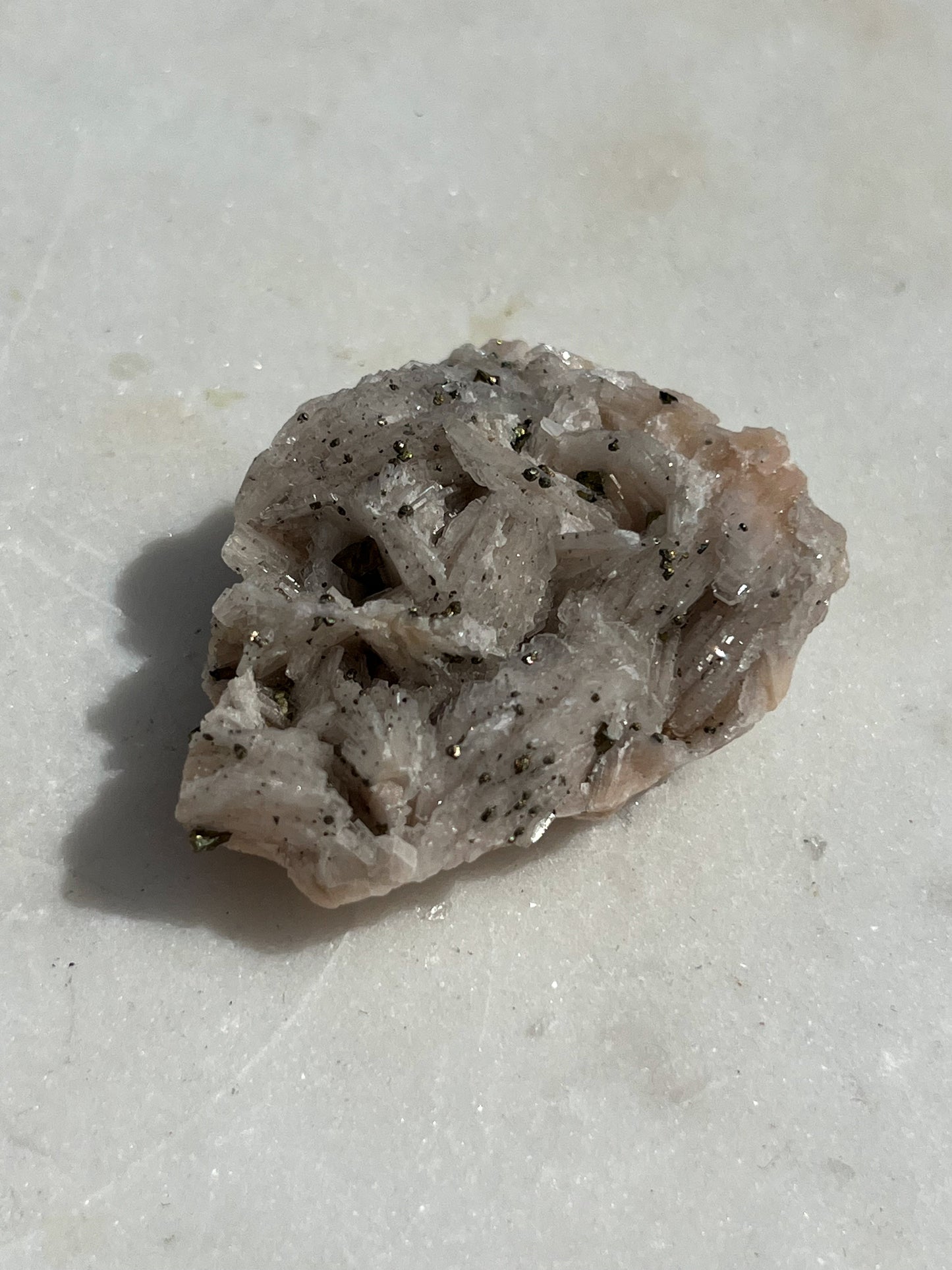 Pink Barite with Marcasite Specimen #12