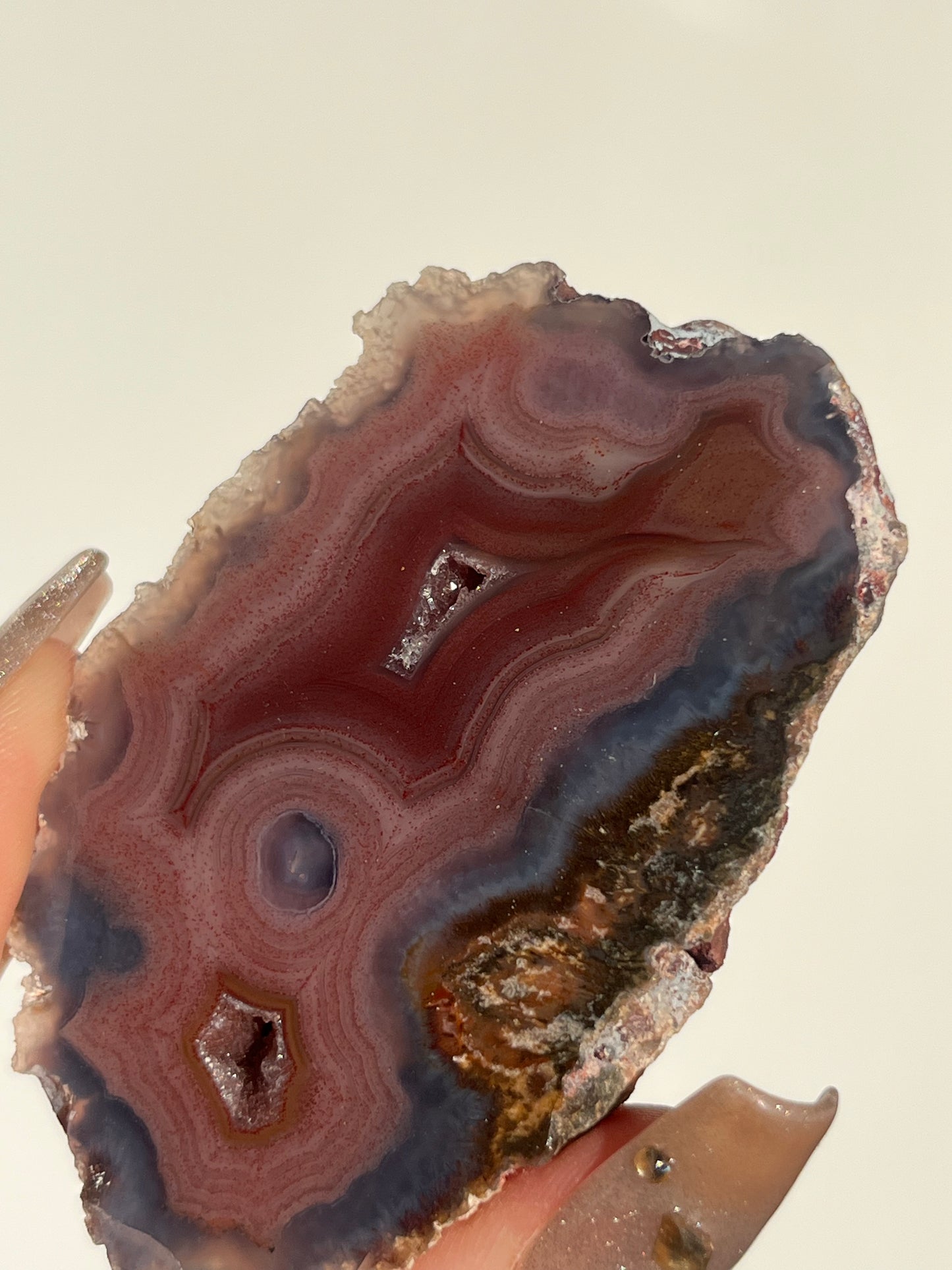 ‘Velour Sisters’ Smiling Face Pink & Blue Laguna Agate Pair