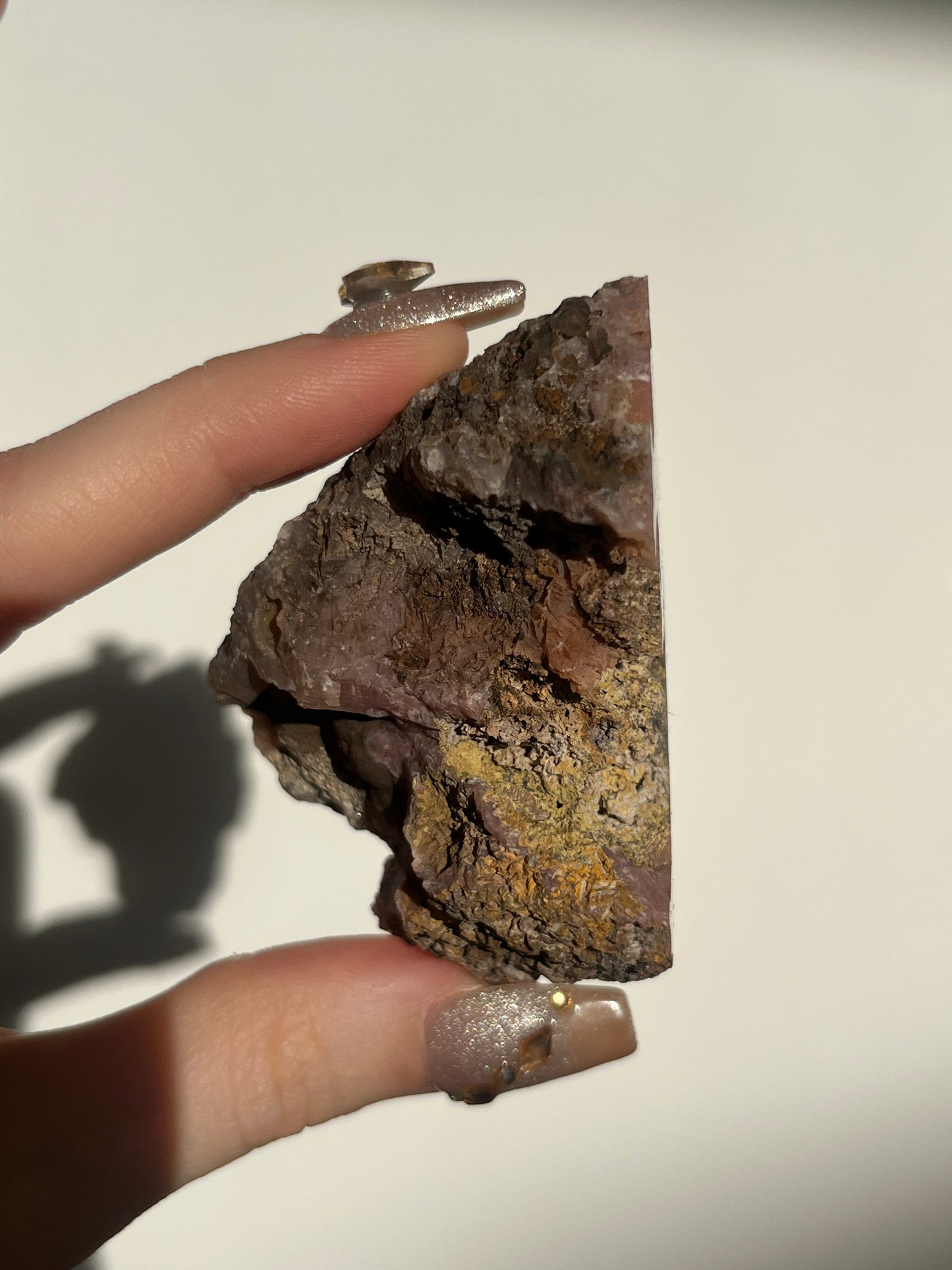 ‘Rosetta’ Dark Pink Laguna Agate Geode with Parallax