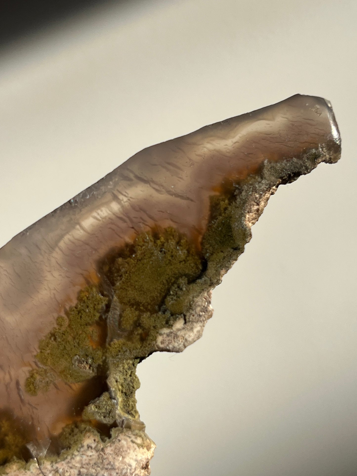 Nebula Agate with Mauve Chalcedony and Green Moss Inclusions Slab B