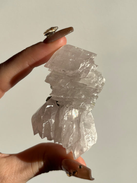Pink Pagoda Calcite and Chlorite Coated Quartz Specimen B