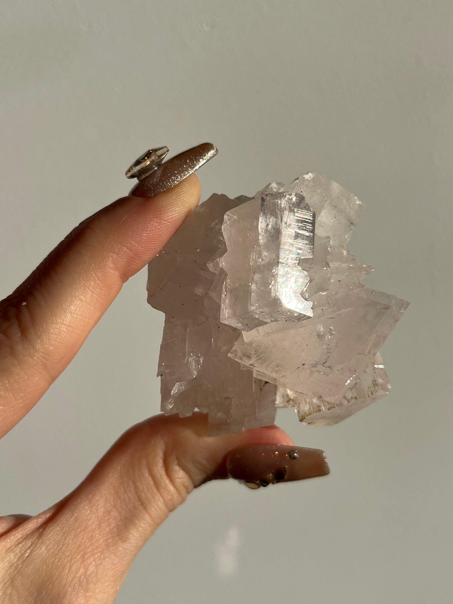 Pink Pagoda Calcite and Quartz Specimen F