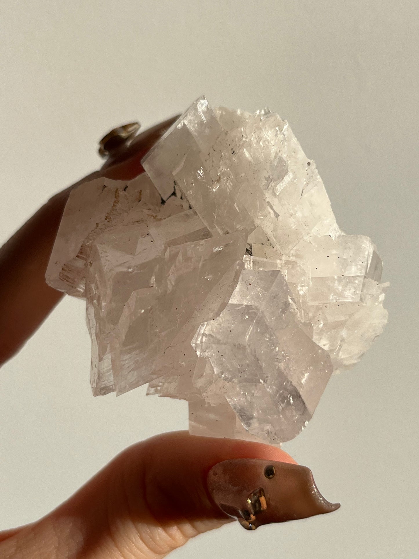 Pink Pagoda Calcite and Quartz Specimen F