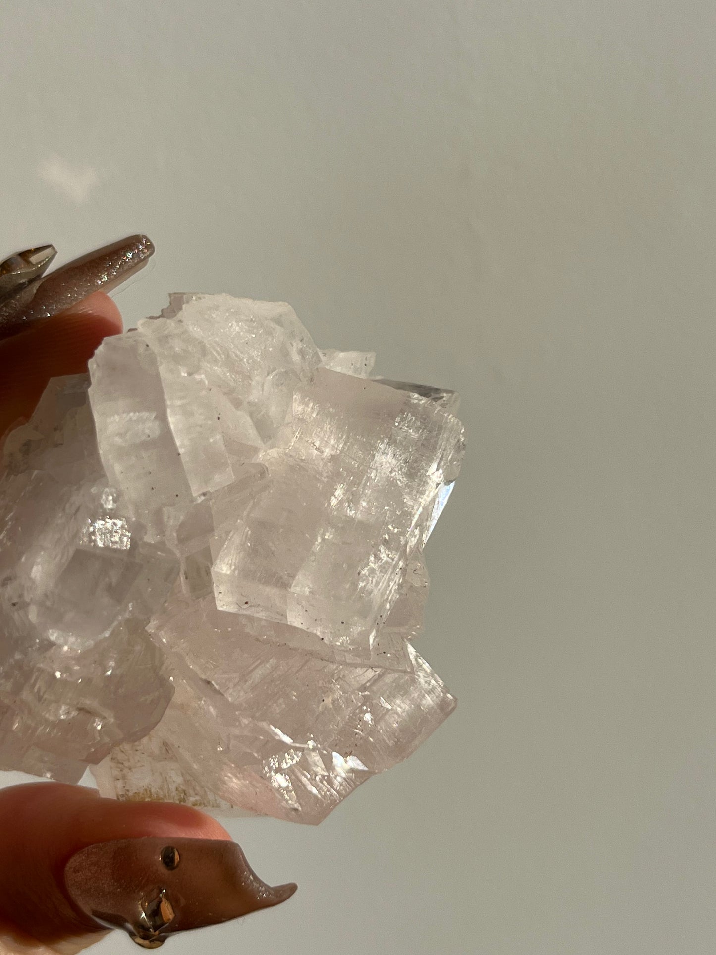 Pink Pagoda Calcite and Quartz Specimen F