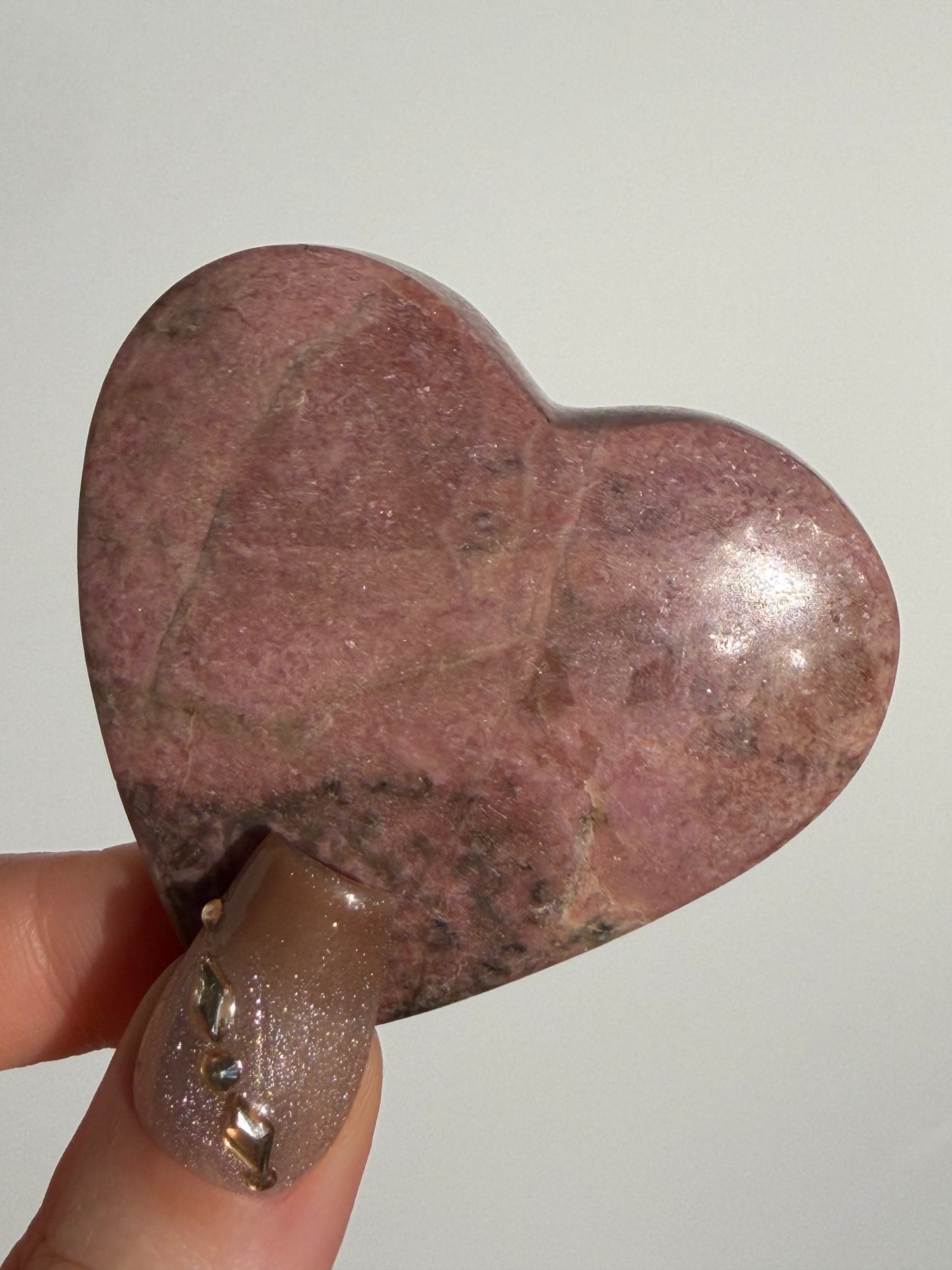 Indonesian Rhodonite and Manganese Included Heart E