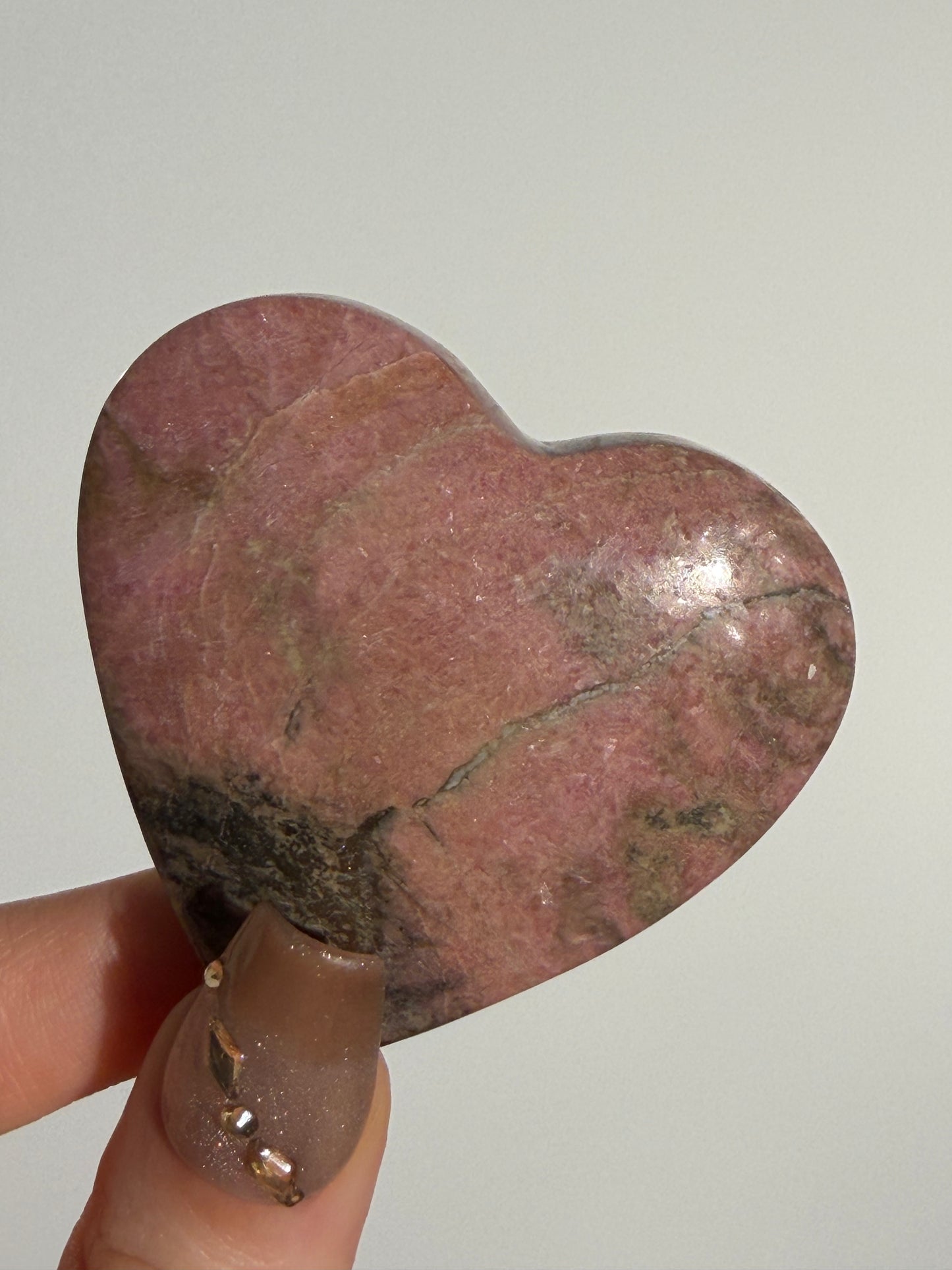 Indonesian Rhodonite and Manganese Included Heart I
