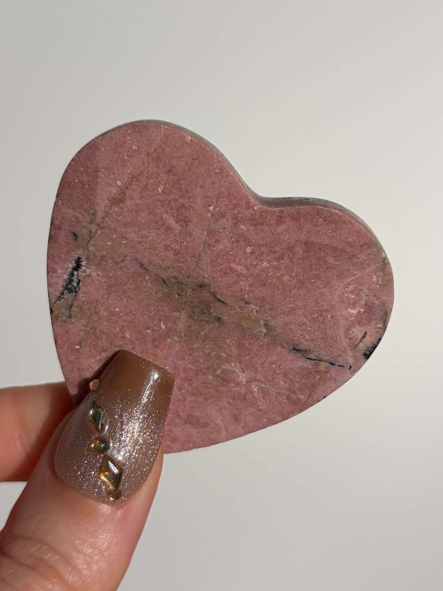 Indonesian Rhodonite and Manganese Included Heart J
