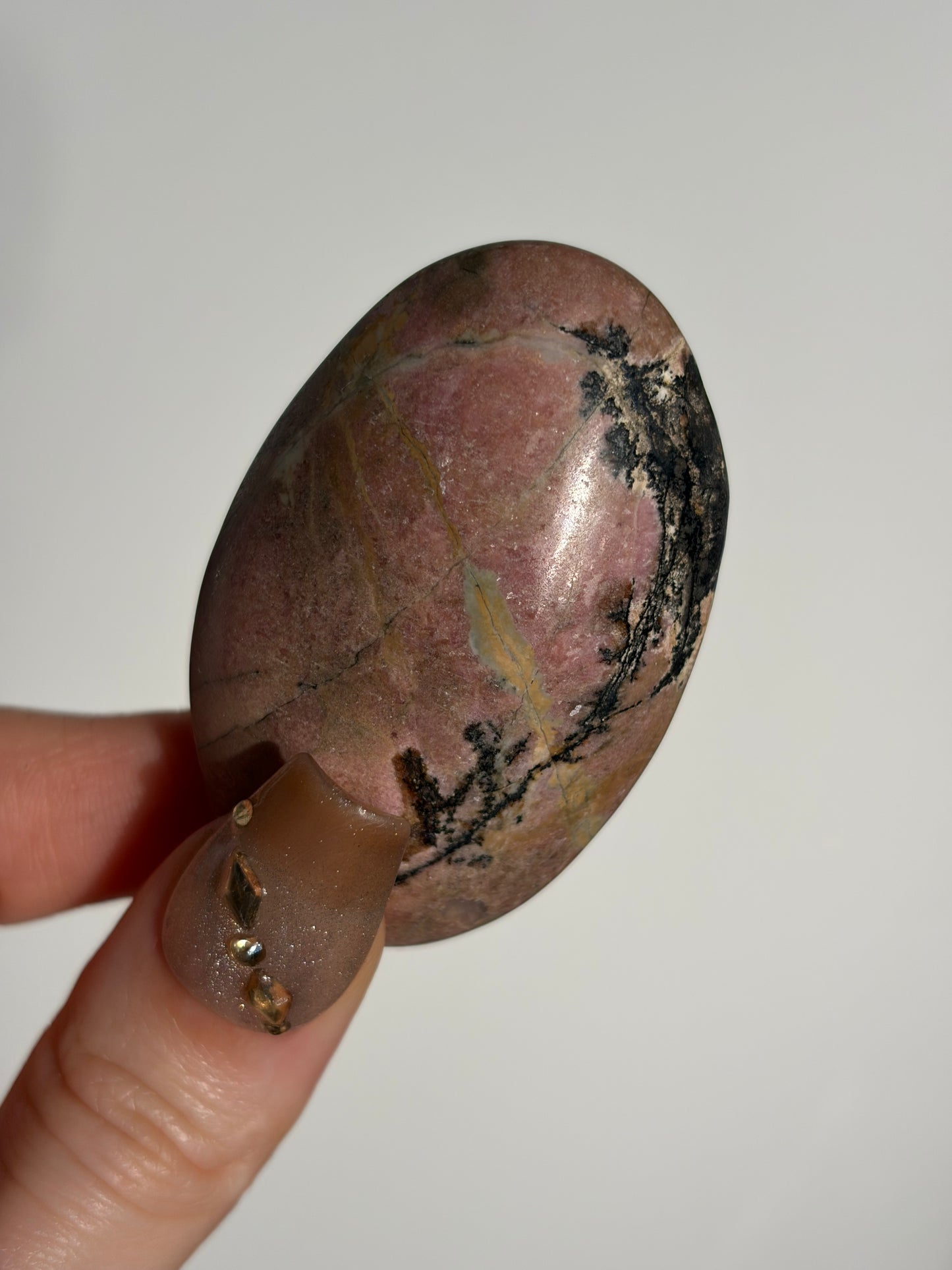 Indonesian Rhodonite and Manganese Included Palmstone A