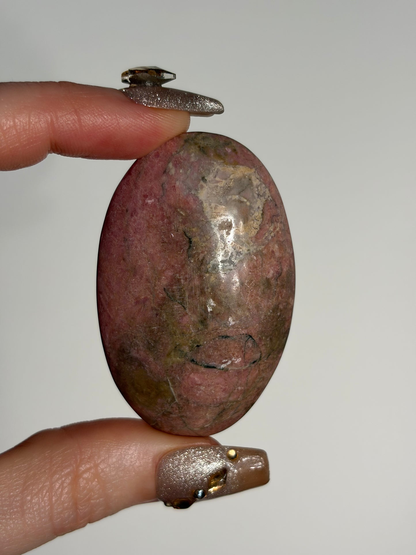 Indonesian Rhodonite and Manganese Included Palmstone D
