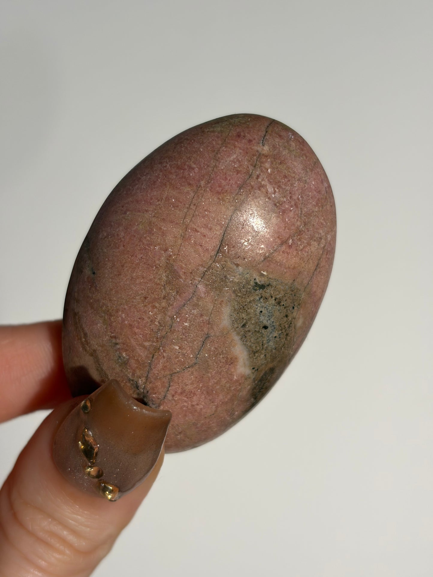 Indonesian Rhodonite and Manganese Included Palmstone E
