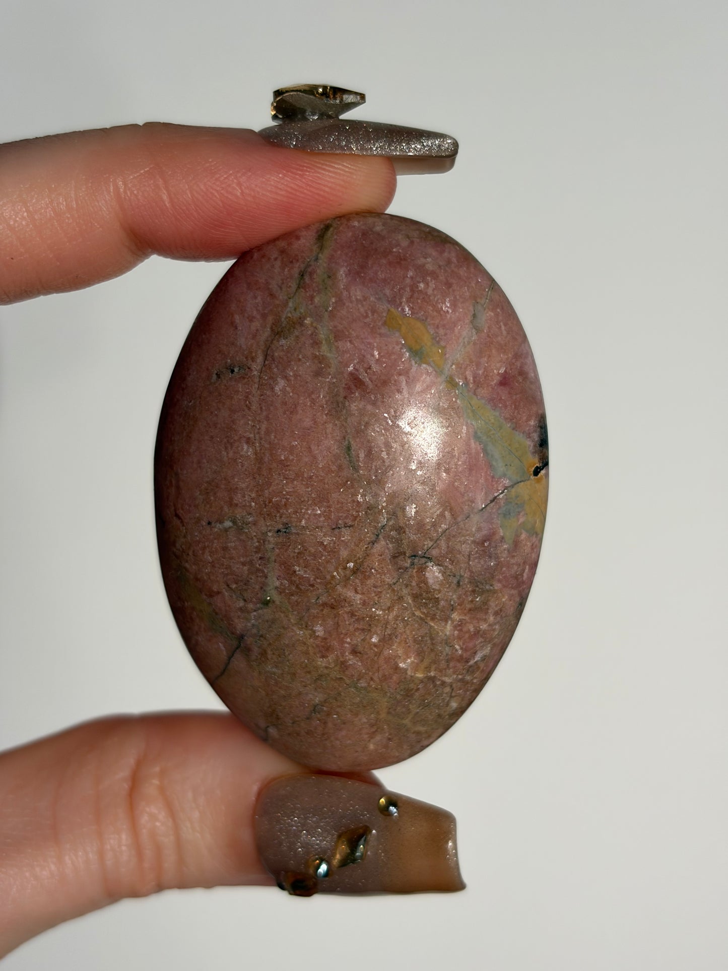 Indonesian Rhodonite and Manganese Included Palmstone F