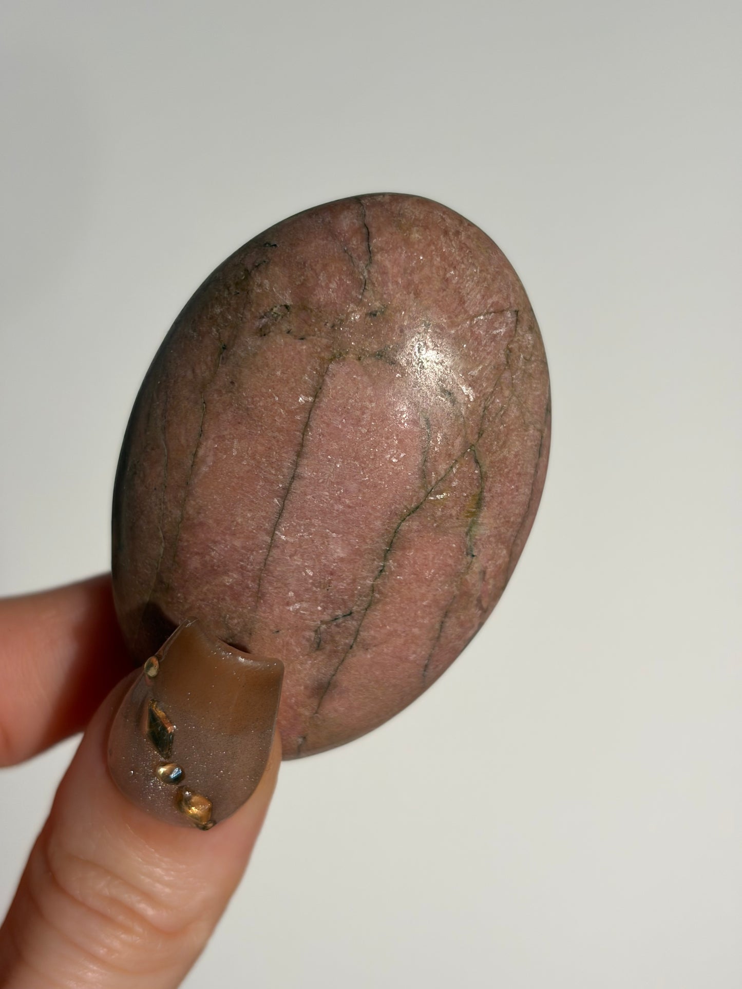 Indonesian Rhodonite and Manganese Included Palmstone H
