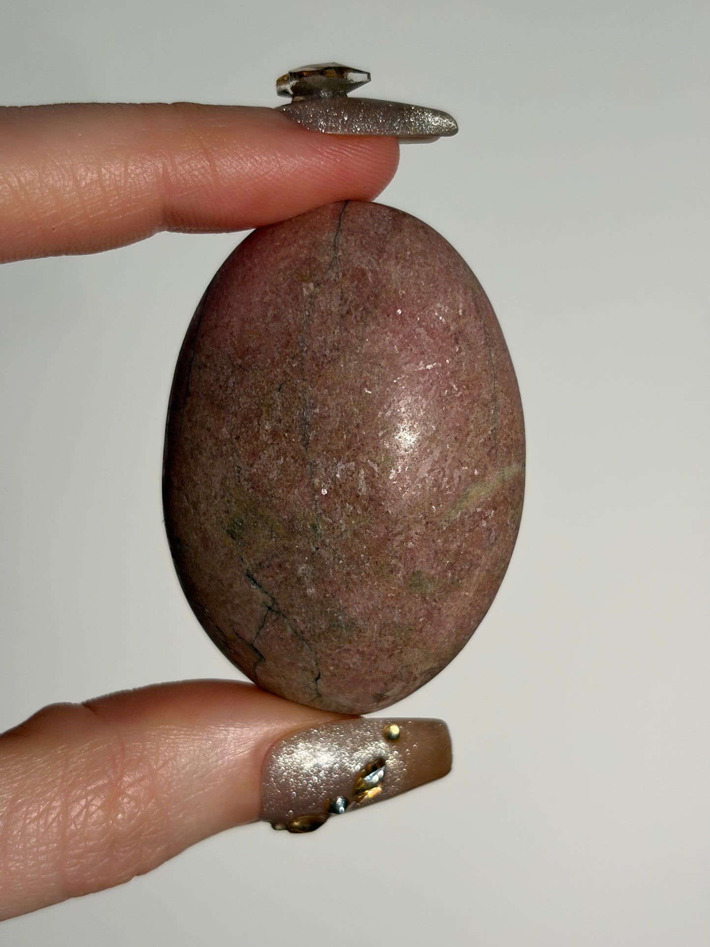 Indonesian Rhodonite and Manganese Included Palmstone I
