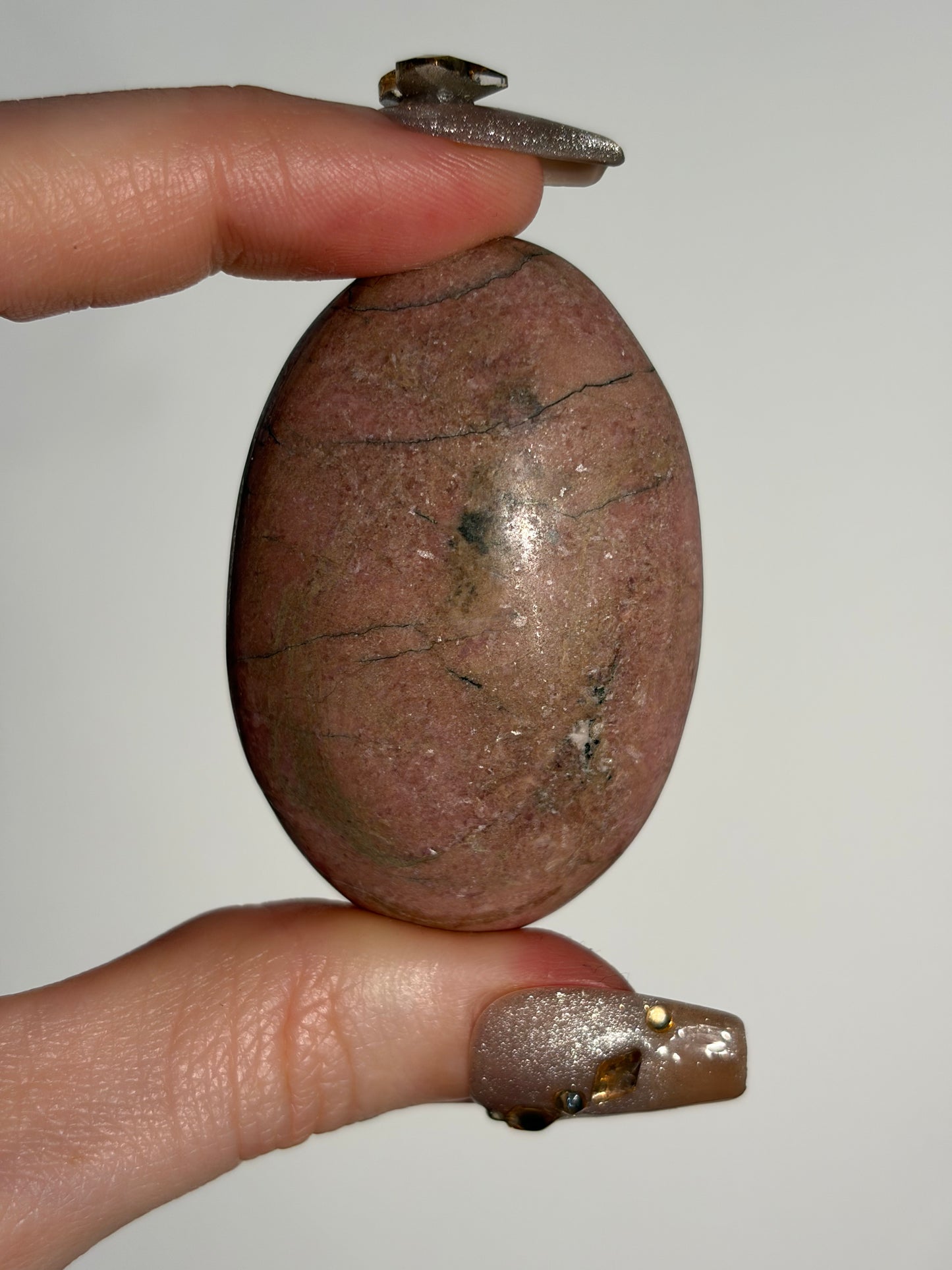 Indonesian Rhodonite and Manganese Included Palmstone K