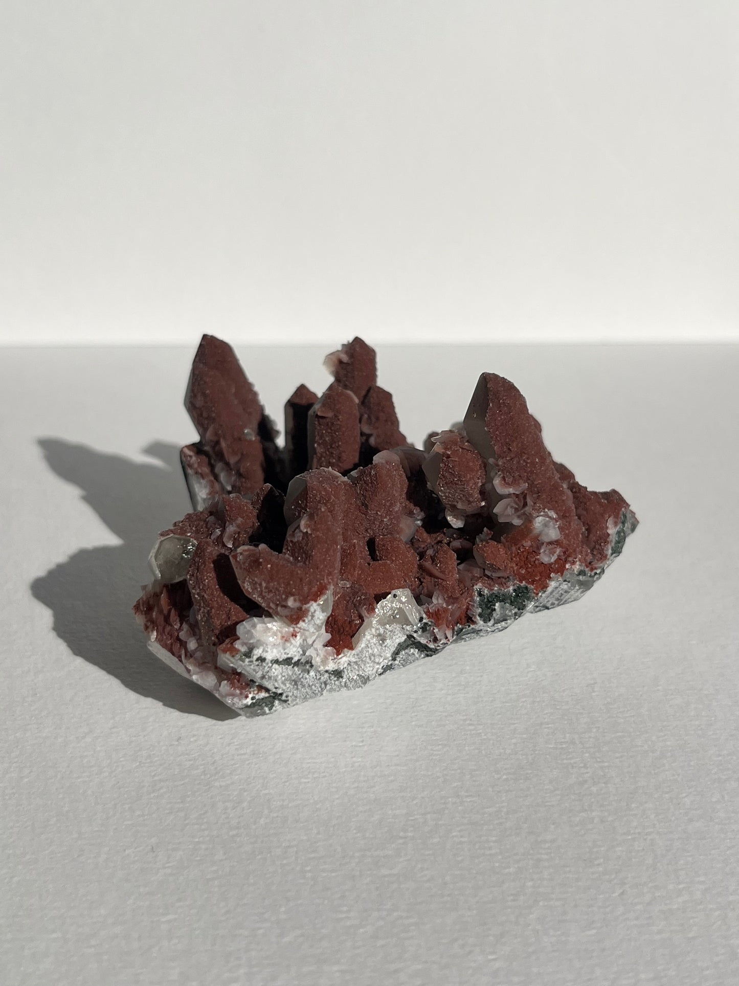 Pink Sakura Blossom Calcite on Quartz Specimen A