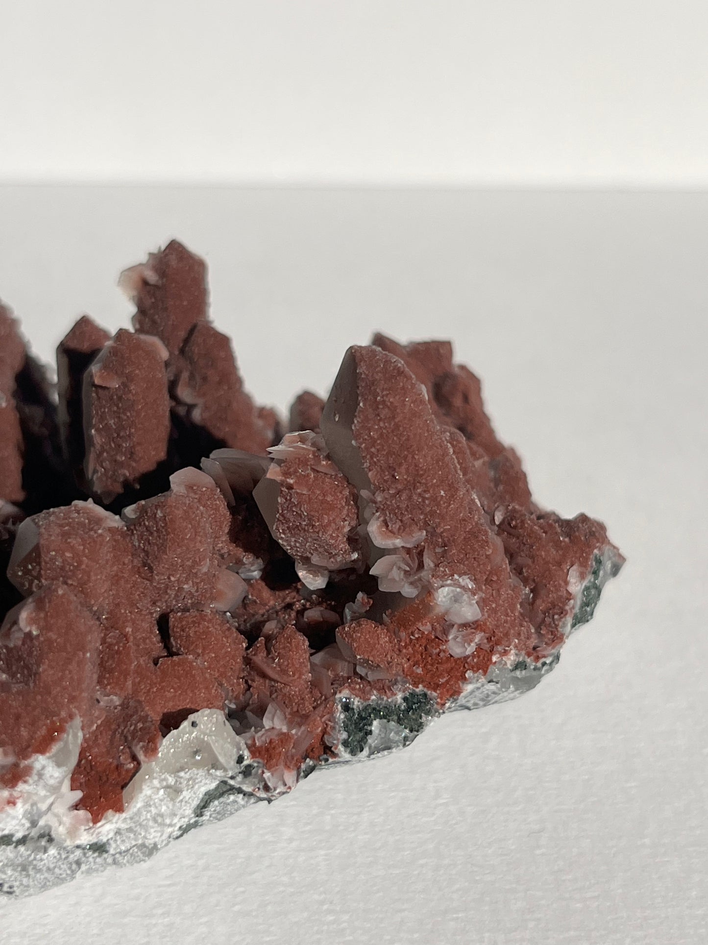 Pink Sakura Blossom Calcite on Quartz Specimen A