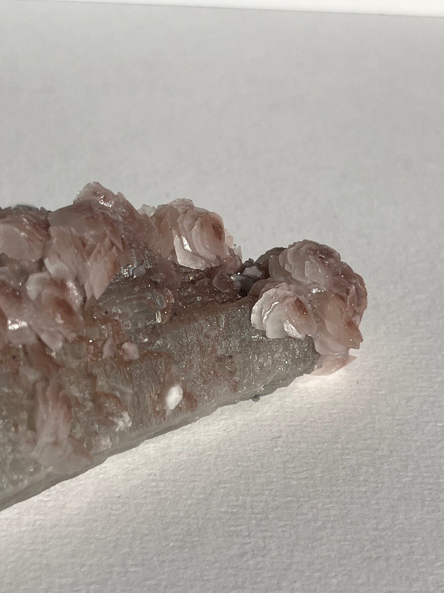 Pink Sakura Blossom Calcite on Quartz Specimen B