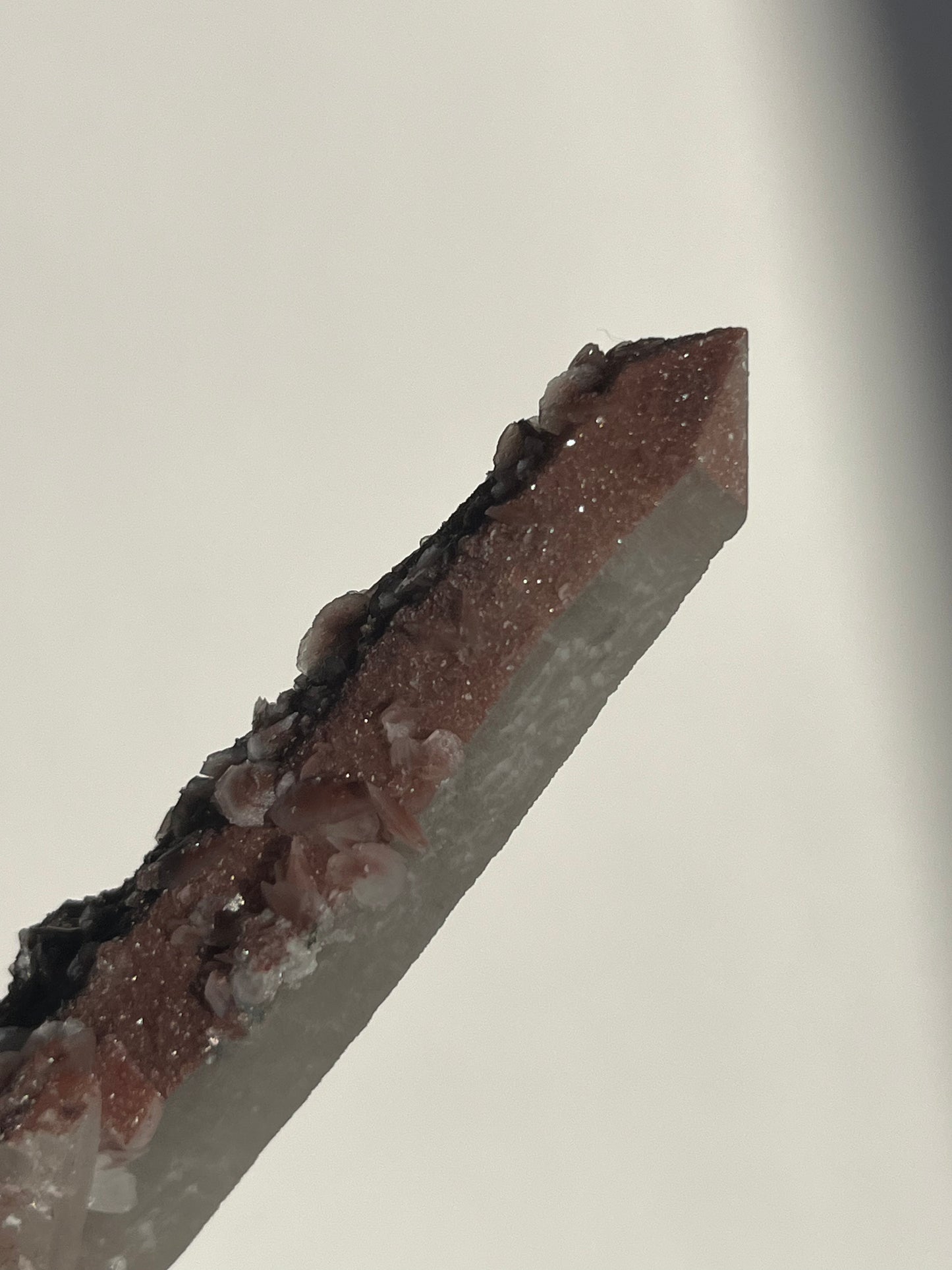 Pink Sakura Blossom Calcite on Quartz Specimen F