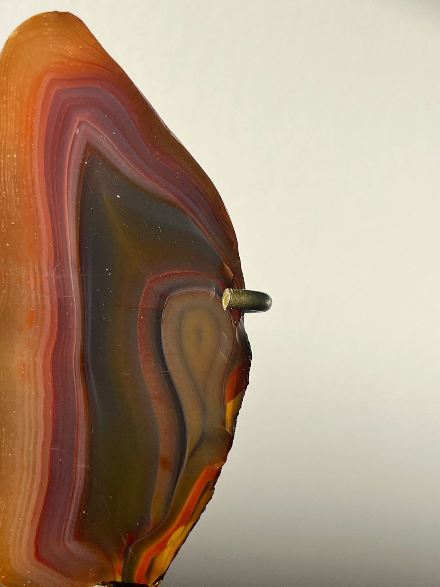 ‘Rosestone Monolith' Pink West Indonesian Agate Butterfly Pair on Stand