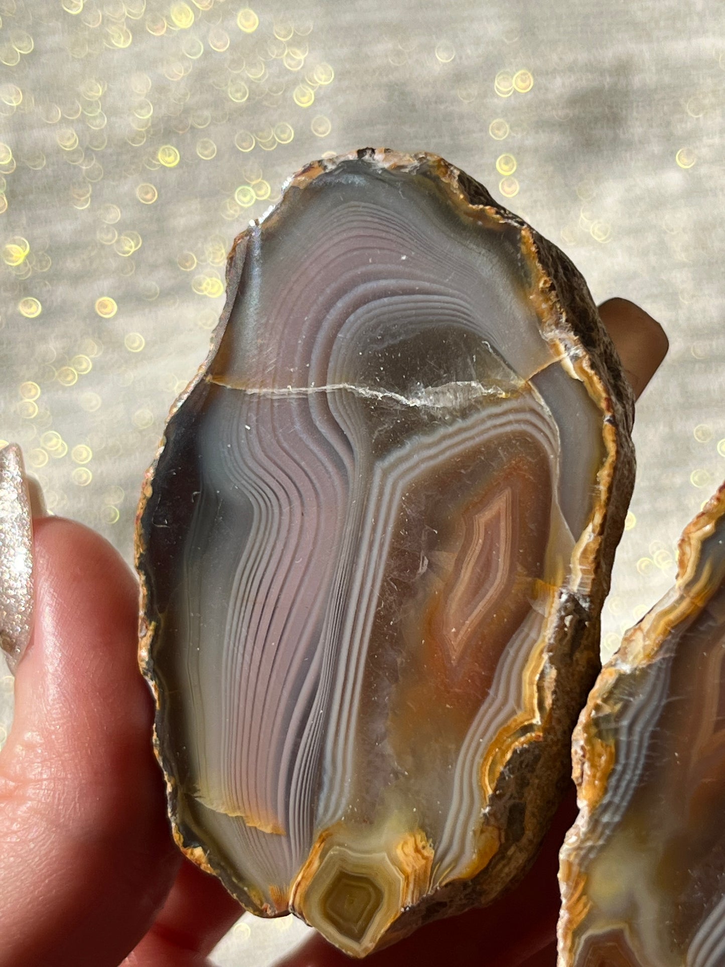 “Rosewater Currents” Pink West Indonesian Agate Pair B