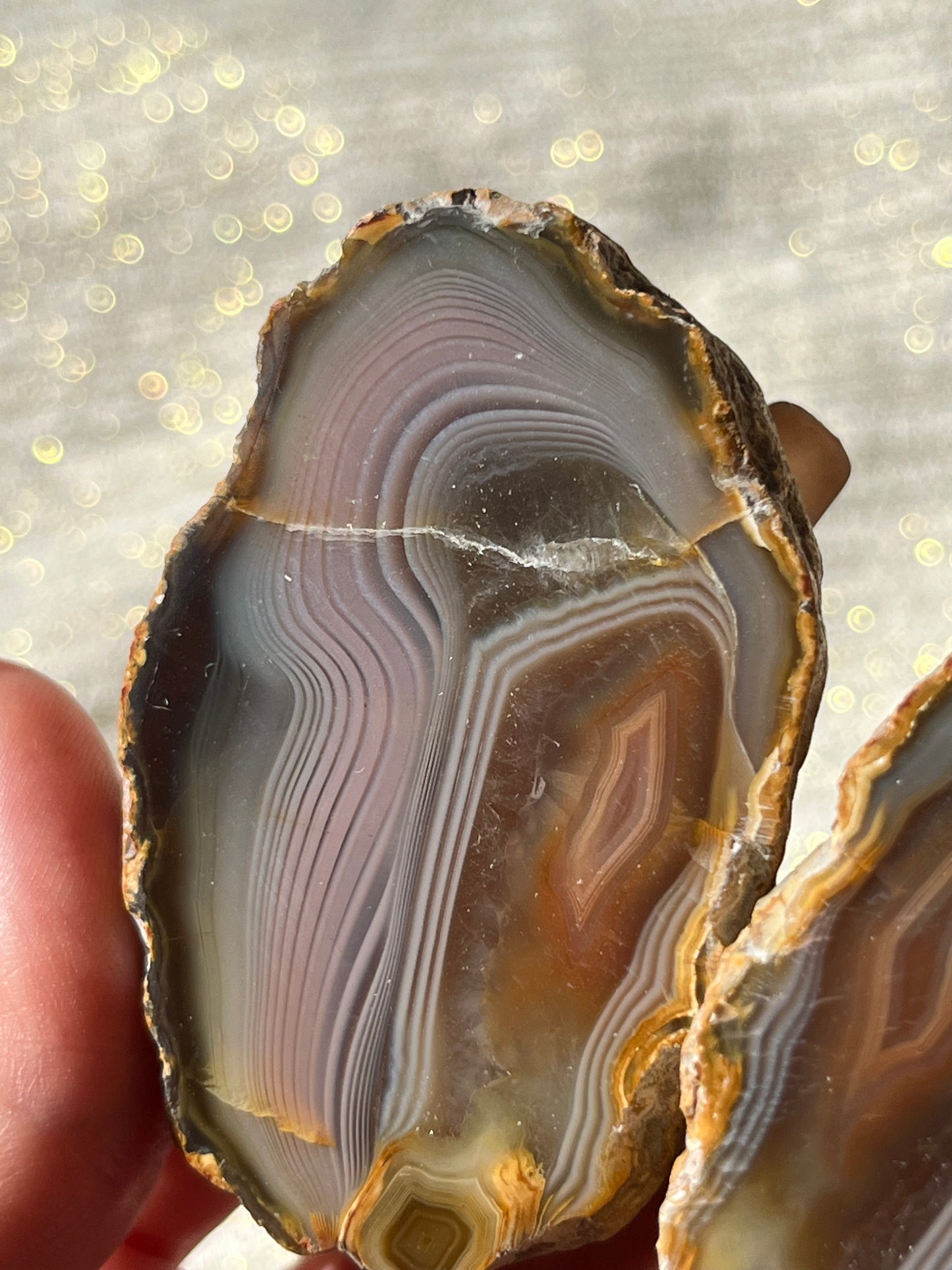 “Rosewater Currents” Pink West Indonesian Agate Pair B