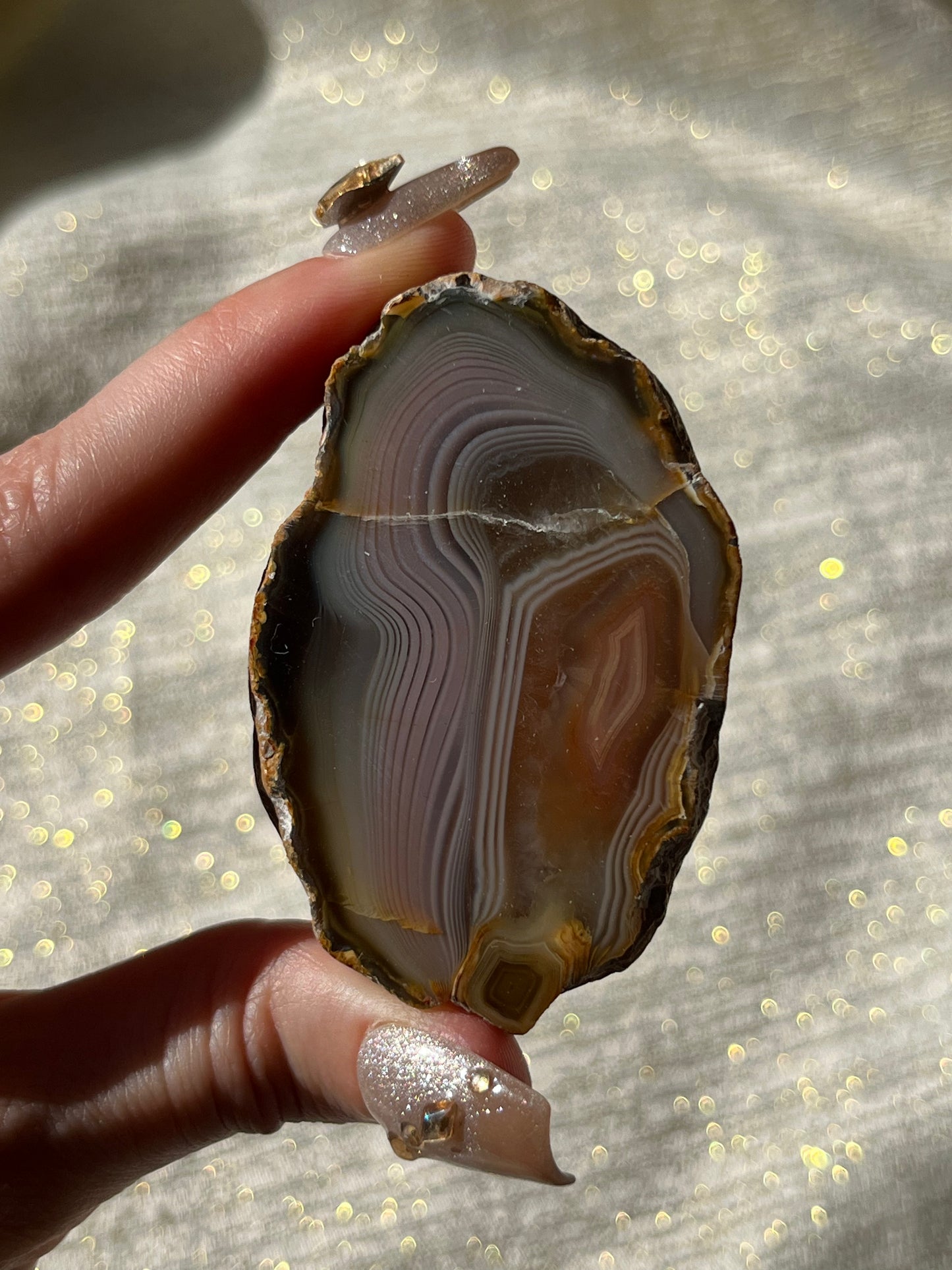 “Rosewater Currents” Pink West Indonesian Agate Pair B