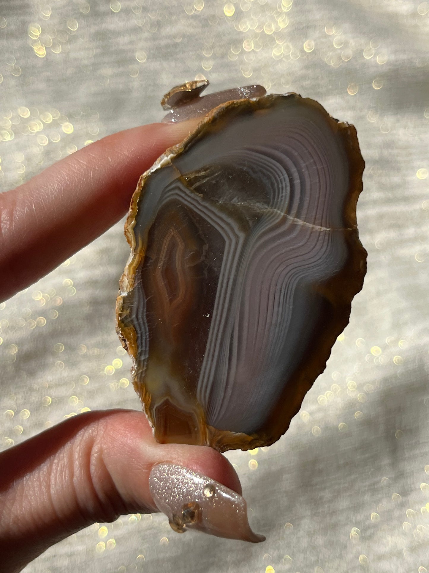 “Rosewater Currents” Pink West Indonesian Agate Pair B