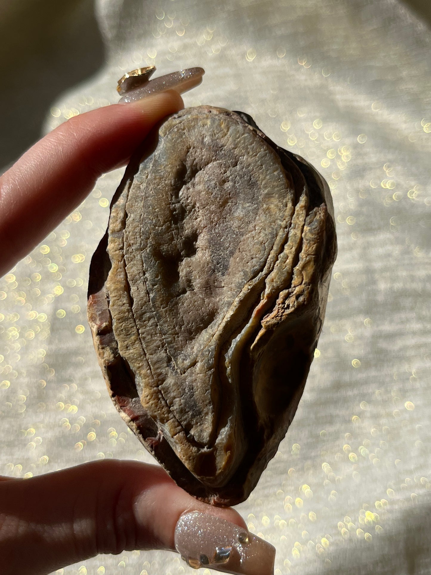 “Pastello” Pink West Indonesian Agate Pair with Amethyst Centre C