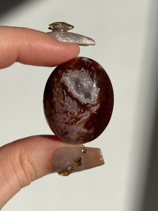 Pink Agua Nueva Agate Rounded Palmstone A