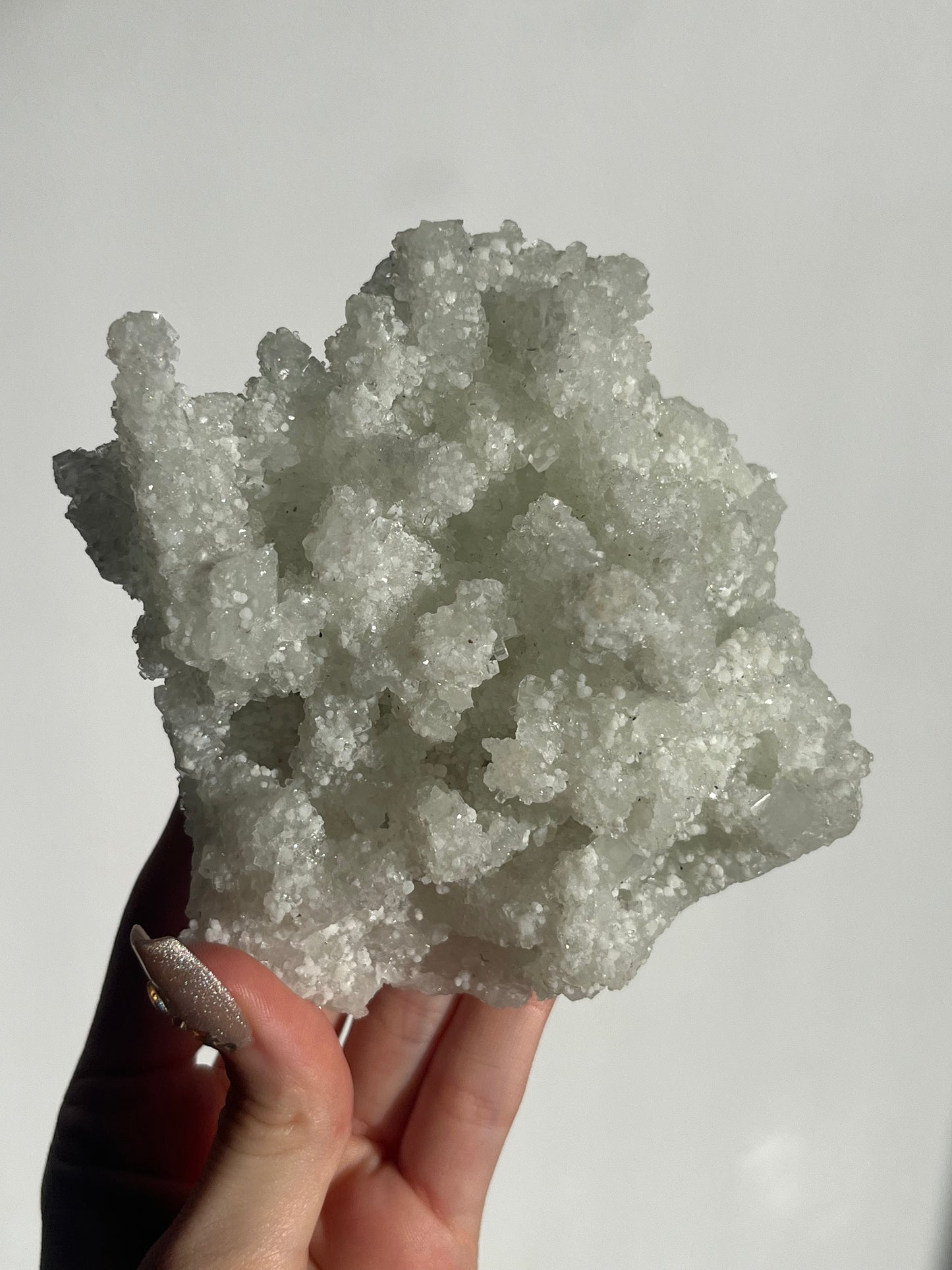 Prehnite on Laumontite with Apophyllite and Gyrolite Specimen A