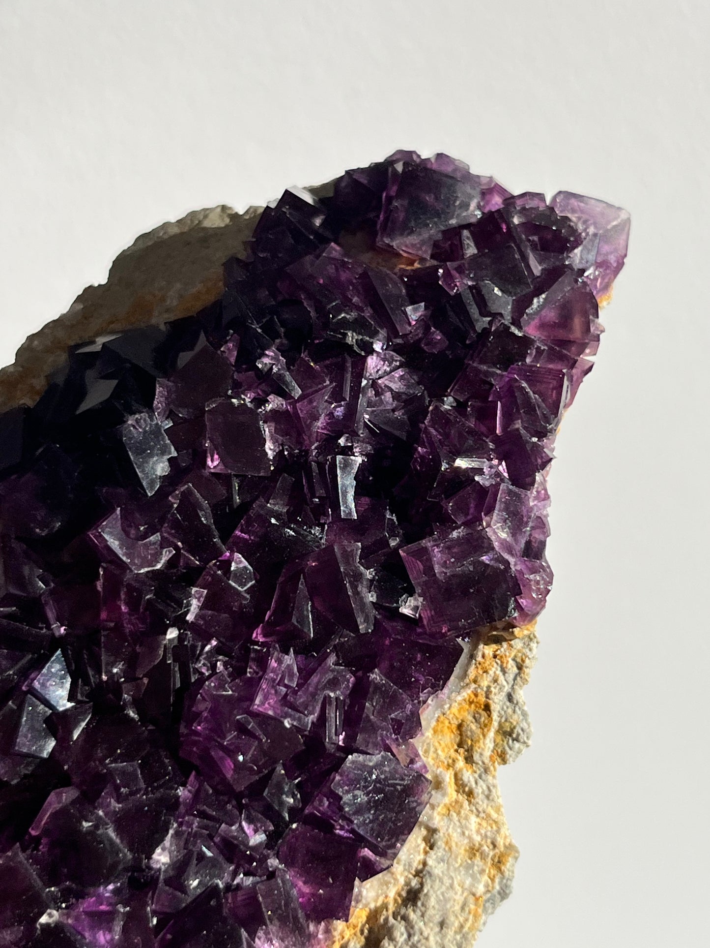 Anhui Fluorite on Druzy Quartz Matrix Specimen B