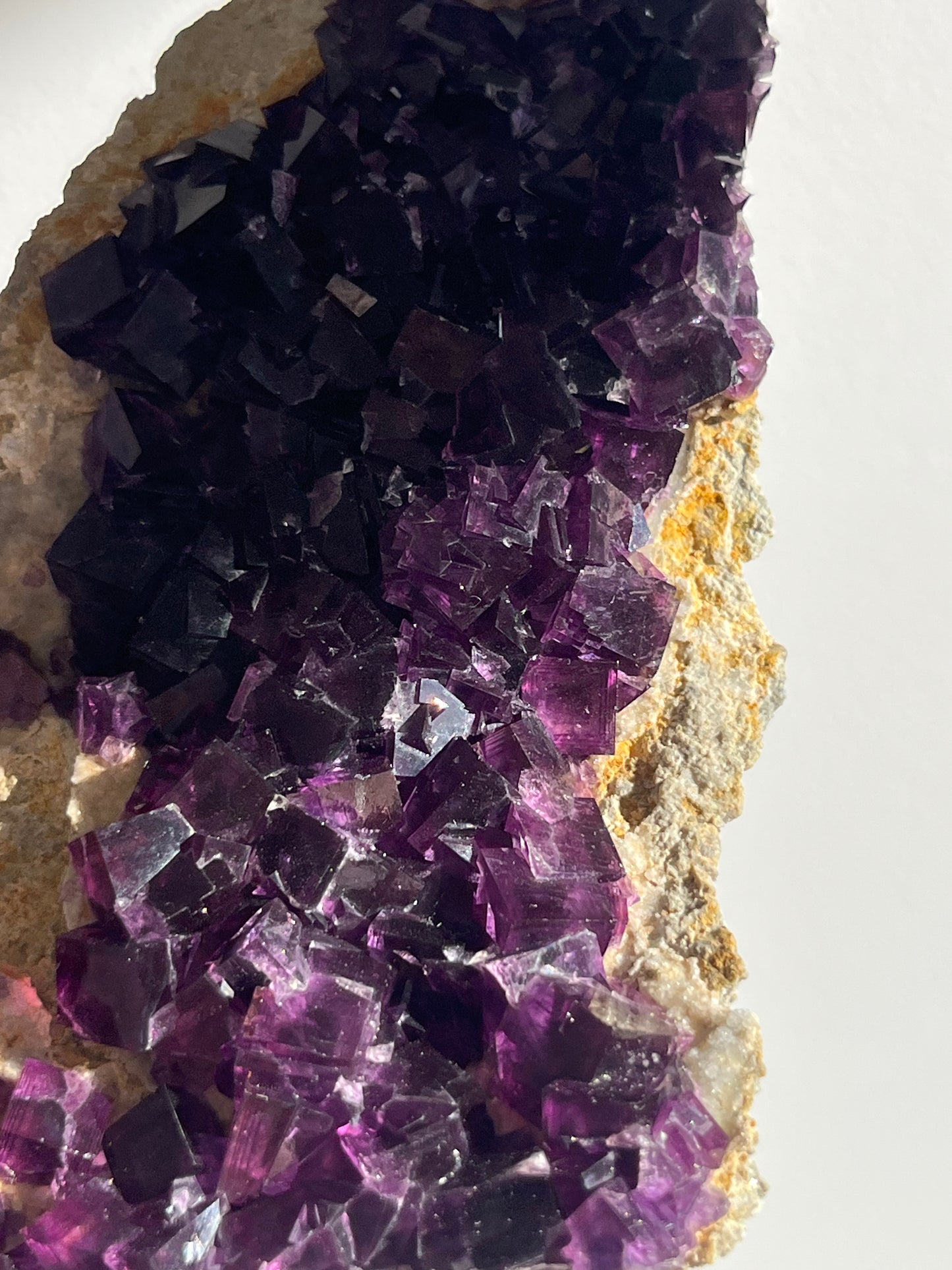 Anhui Fluorite on Druzy Quartz Matrix Specimen B
