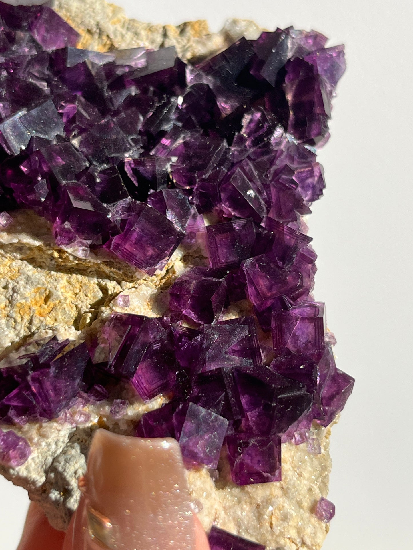 Anhui Fluorite on Druzy Quartz Matrix Specimen B