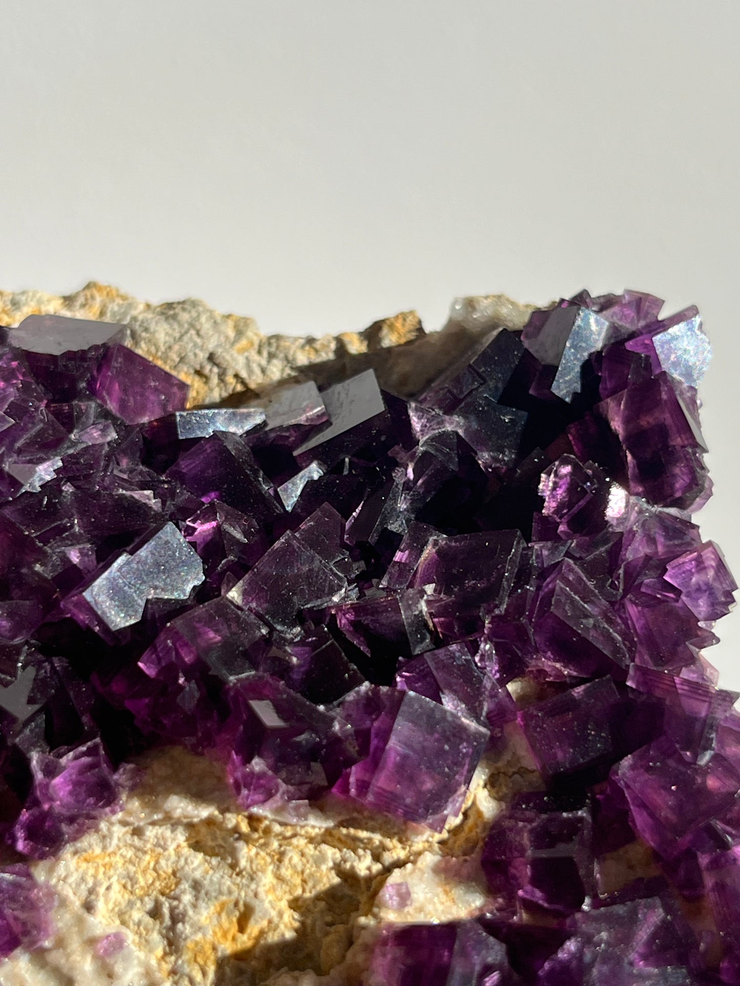 Anhui Fluorite on Druzy Quartz Matrix Specimen B