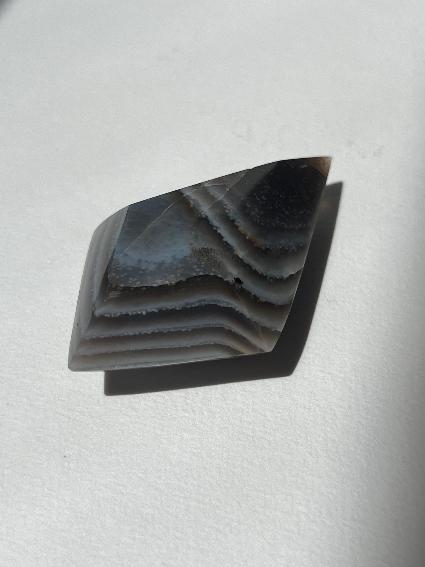 Purple Banded Agate Diamond Carving on Stand E