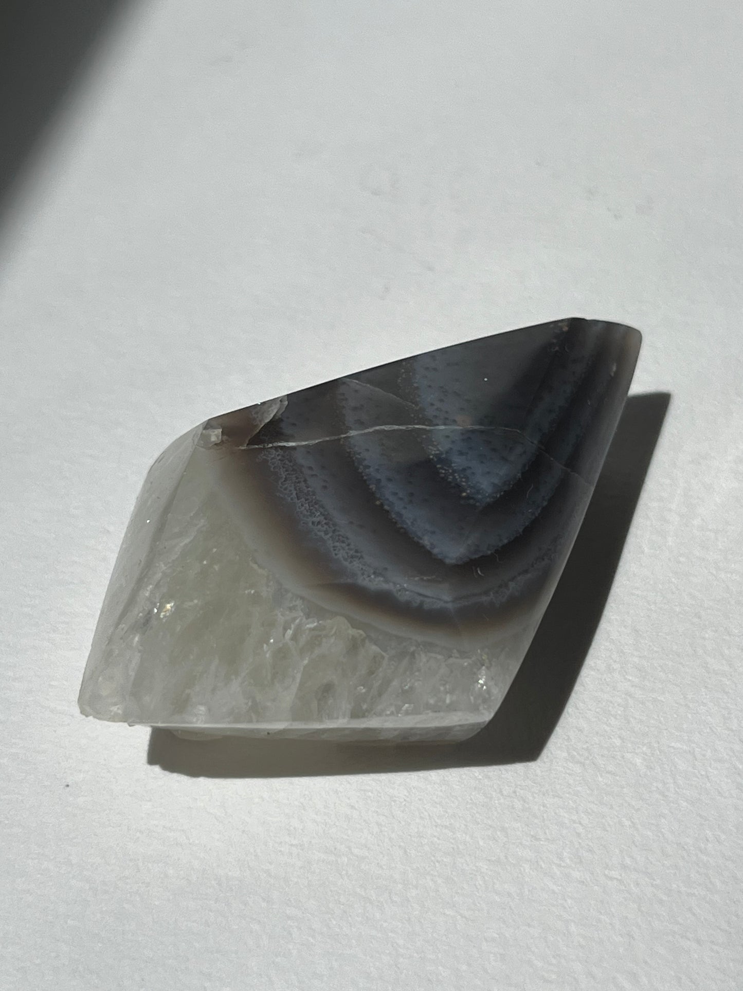 Purple Banded Agate Diamond Carving on Stand C