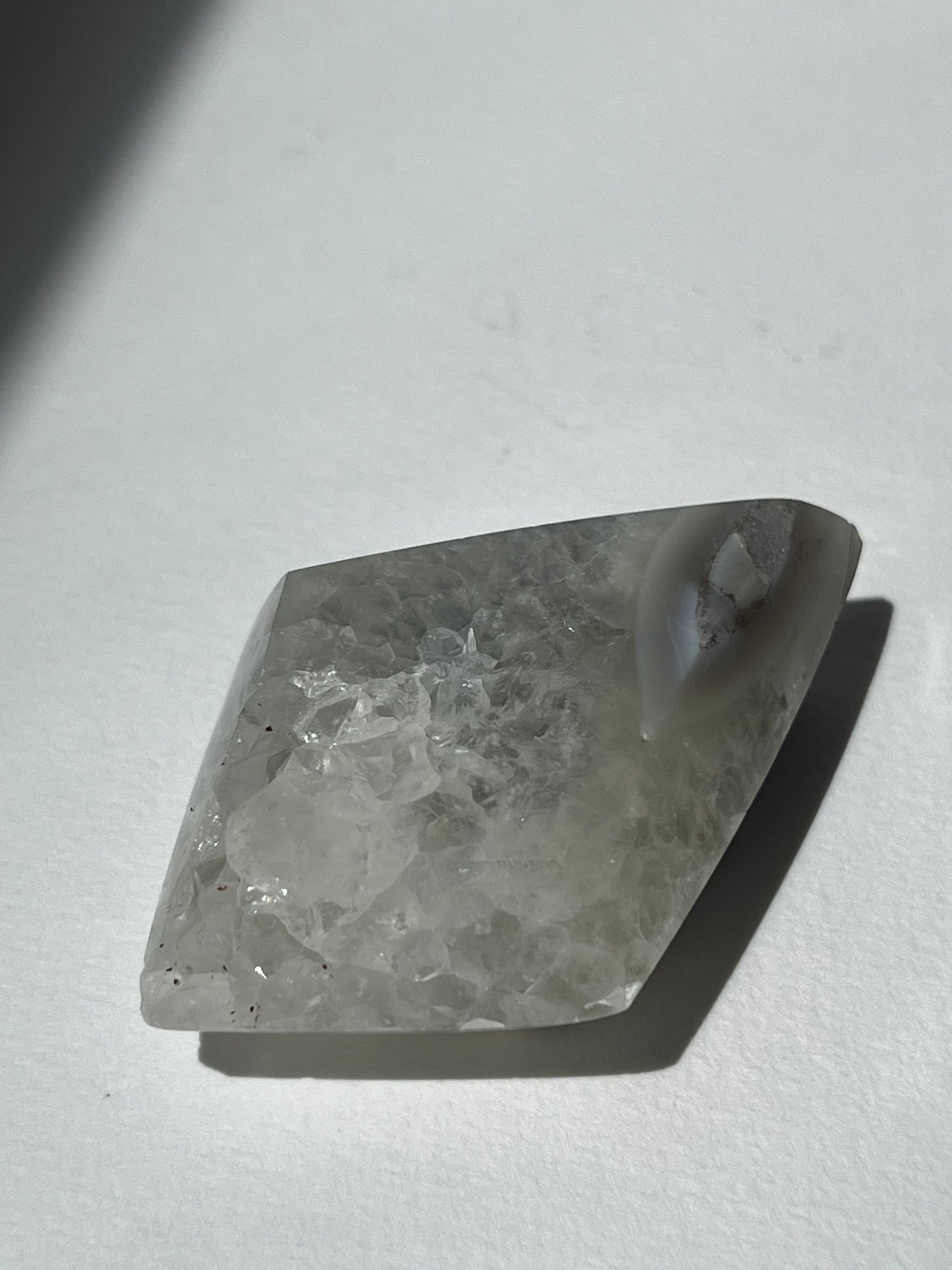 Purple Banded Agate Diamond Carving on Stand C