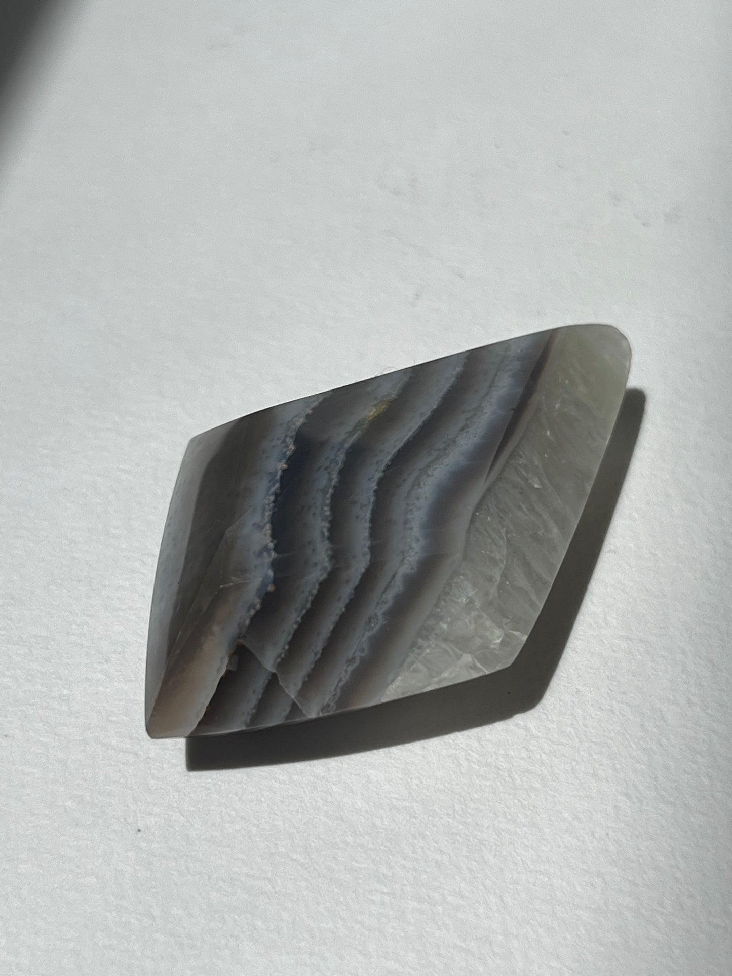 Purple Banded Agate Diamond Carving on Stand F