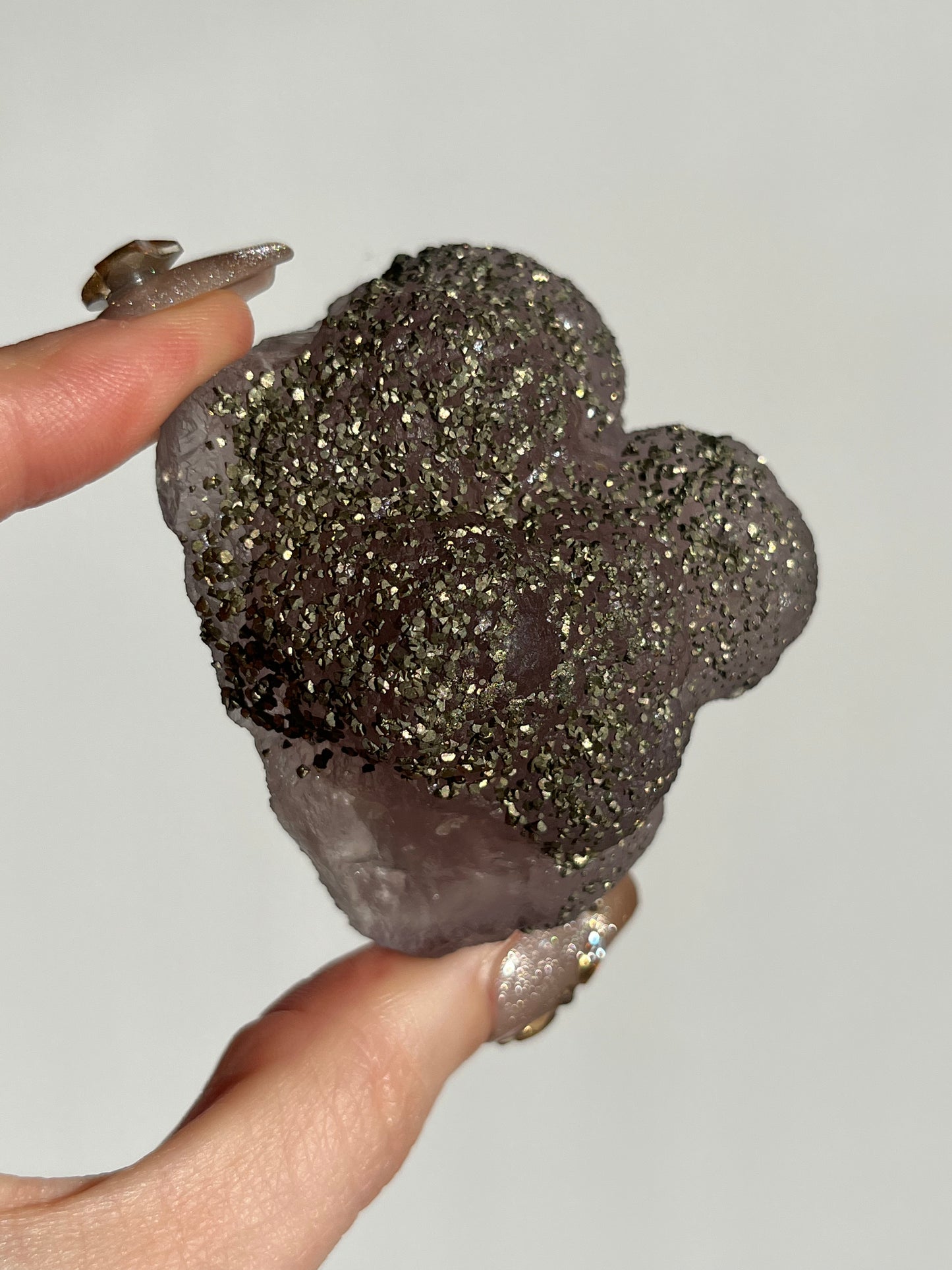 Botryoidal Purple Fluorite with Pyrite Specimen E