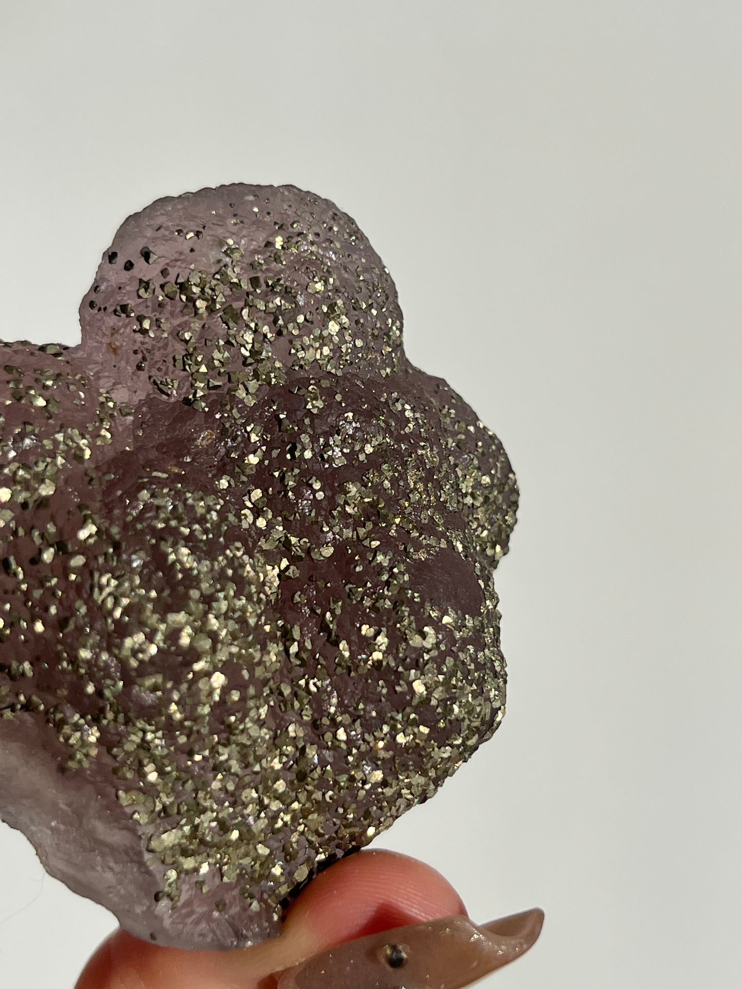 Botryoidal Purple Fluorite with Pyrite Specimen E